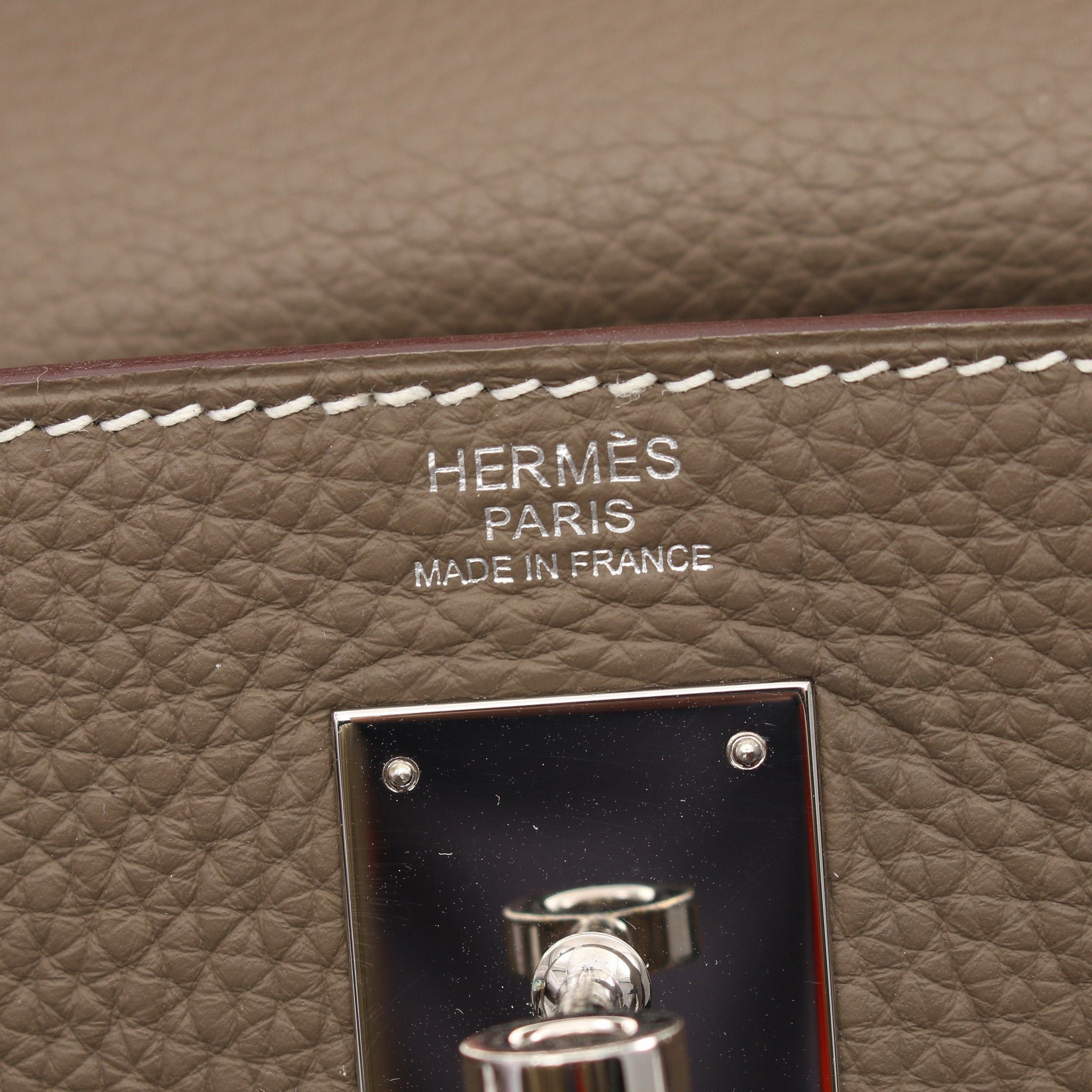 Hermes Hermes Kelly32 Etoupe Handbag Clemence Leather Gray Beige Silver Hardware Inner Stitch □N Engraved Size ONE SIZE - 4 Thumbnail