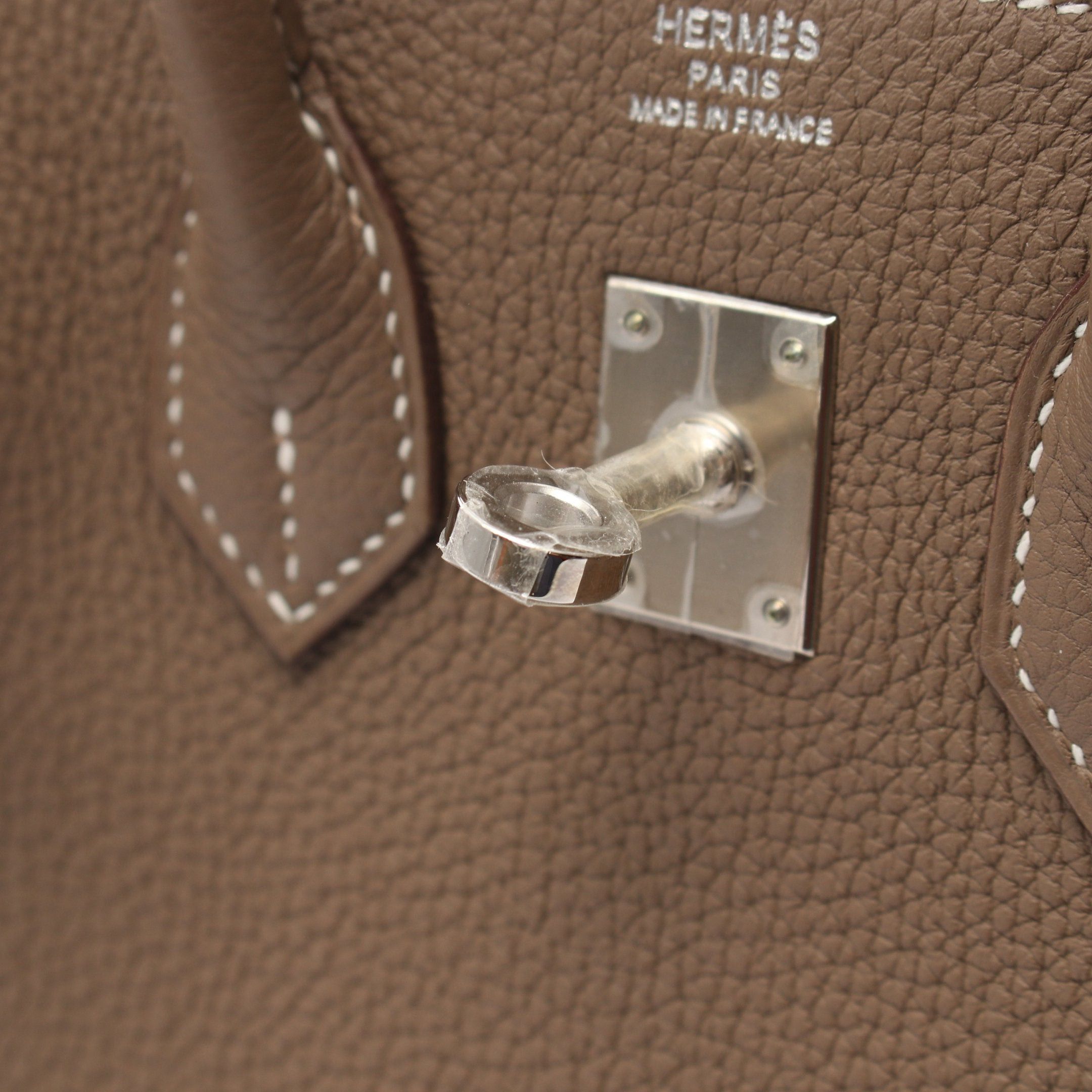 Hermes Hermes Birkin 25 Etoupe Handbag Togo Gray Beige Silver Hardware Z Stamp Size ONE SIZE - 7 Thumbnail