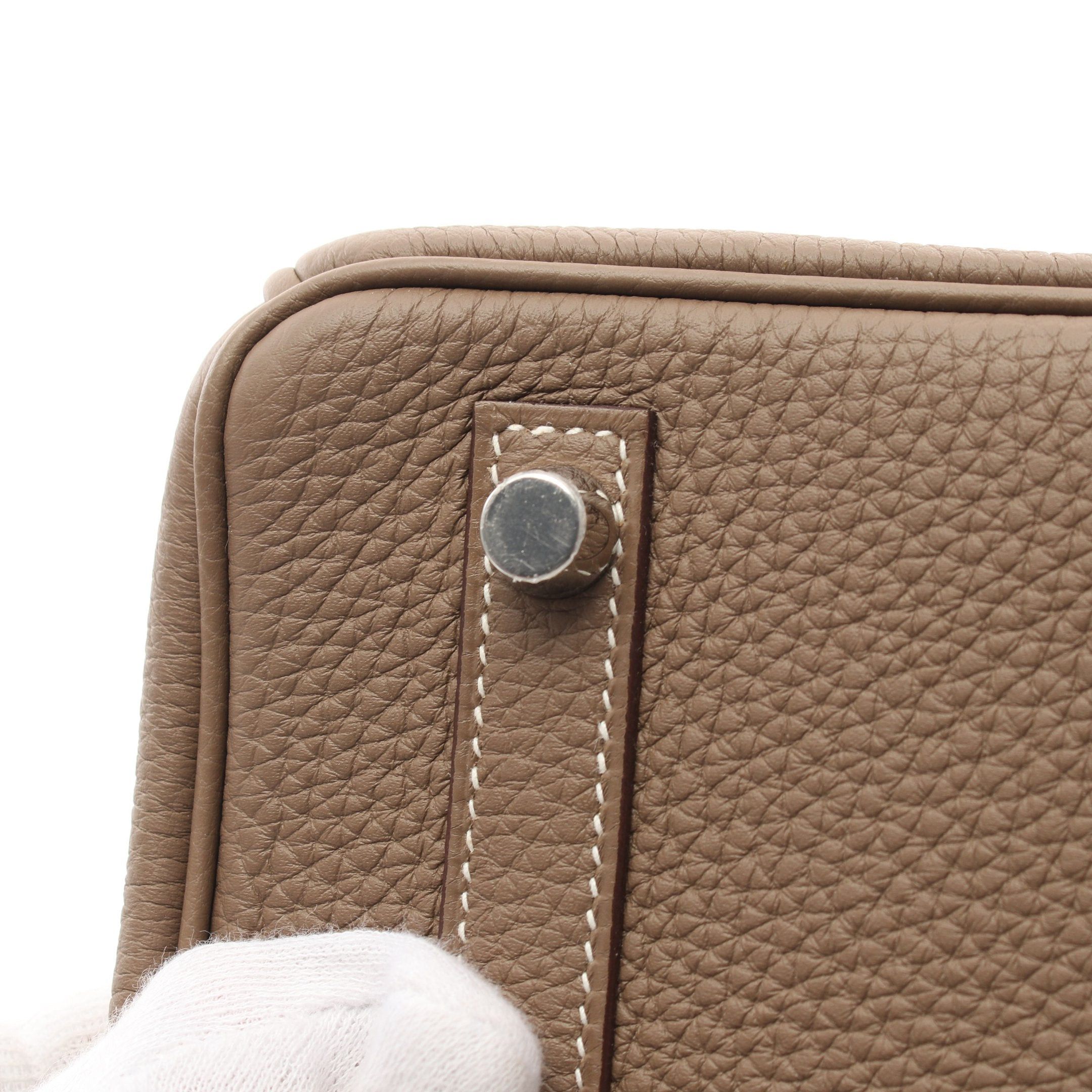 Hermes Hermes Birkin 25 Etoupe Handbag Togo Gray Beige Silver Hardware Z Stamp Size ONE SIZE - 10 Thumbnail