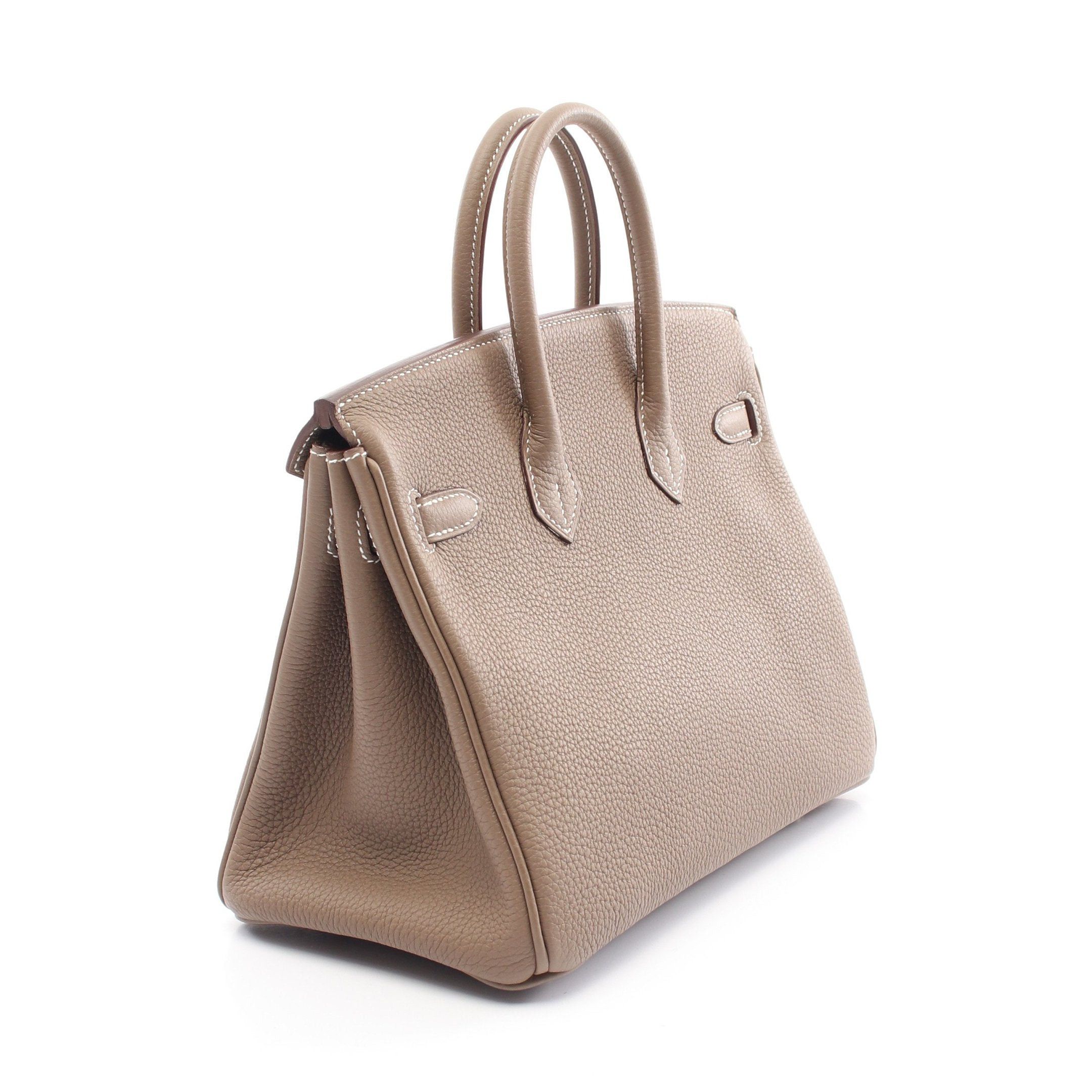 Hermes Hermes Birkin 25 Etoupe Handbag Togo Gray Beige Silver Hardware Z Stamp Size ONE SIZE - 2 Thumbnail