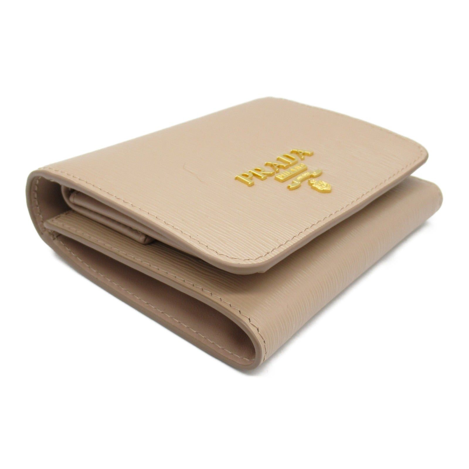 Prada Prada Trifold Wallet Saffiano Leather Beige Pink Size ONE SIZE - 3 Thumbnail