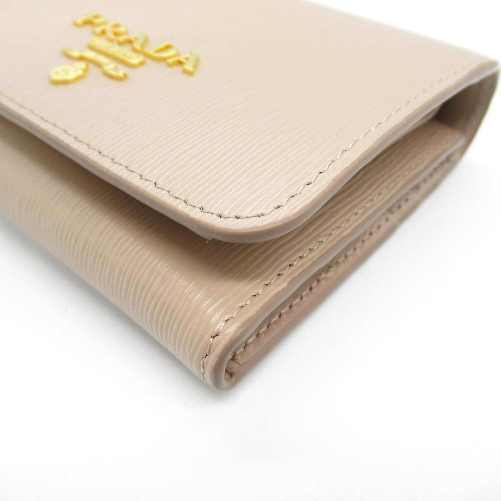 Prada Prada Trifold Wallet Saffiano Leather Beige Pink Size ONE SIZE - 8 Thumbnail