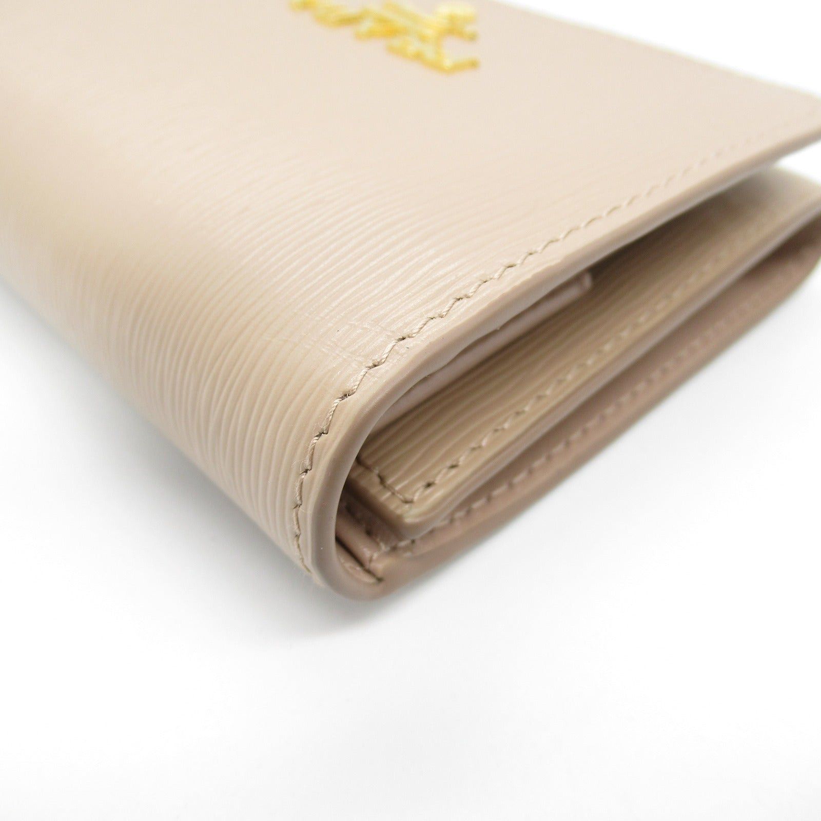 Prada Prada Trifold Wallet Saffiano Leather Beige Pink Size ONE SIZE - 7 Thumbnail