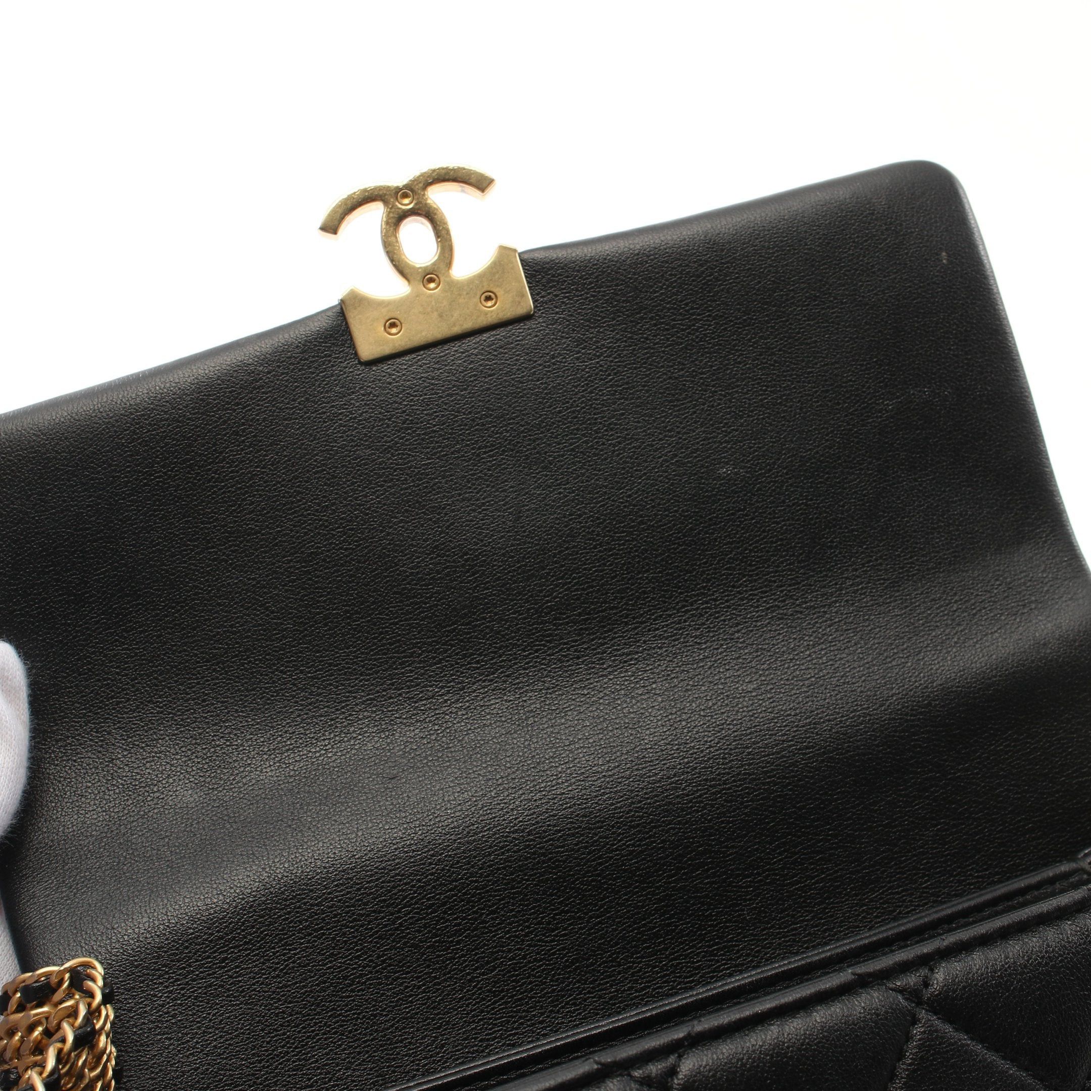 Chanel Chanel Matelasse Chain Shoulder Bag Lambskin Black Gold Hardware Size ONE SIZE - 13 Thumbnail