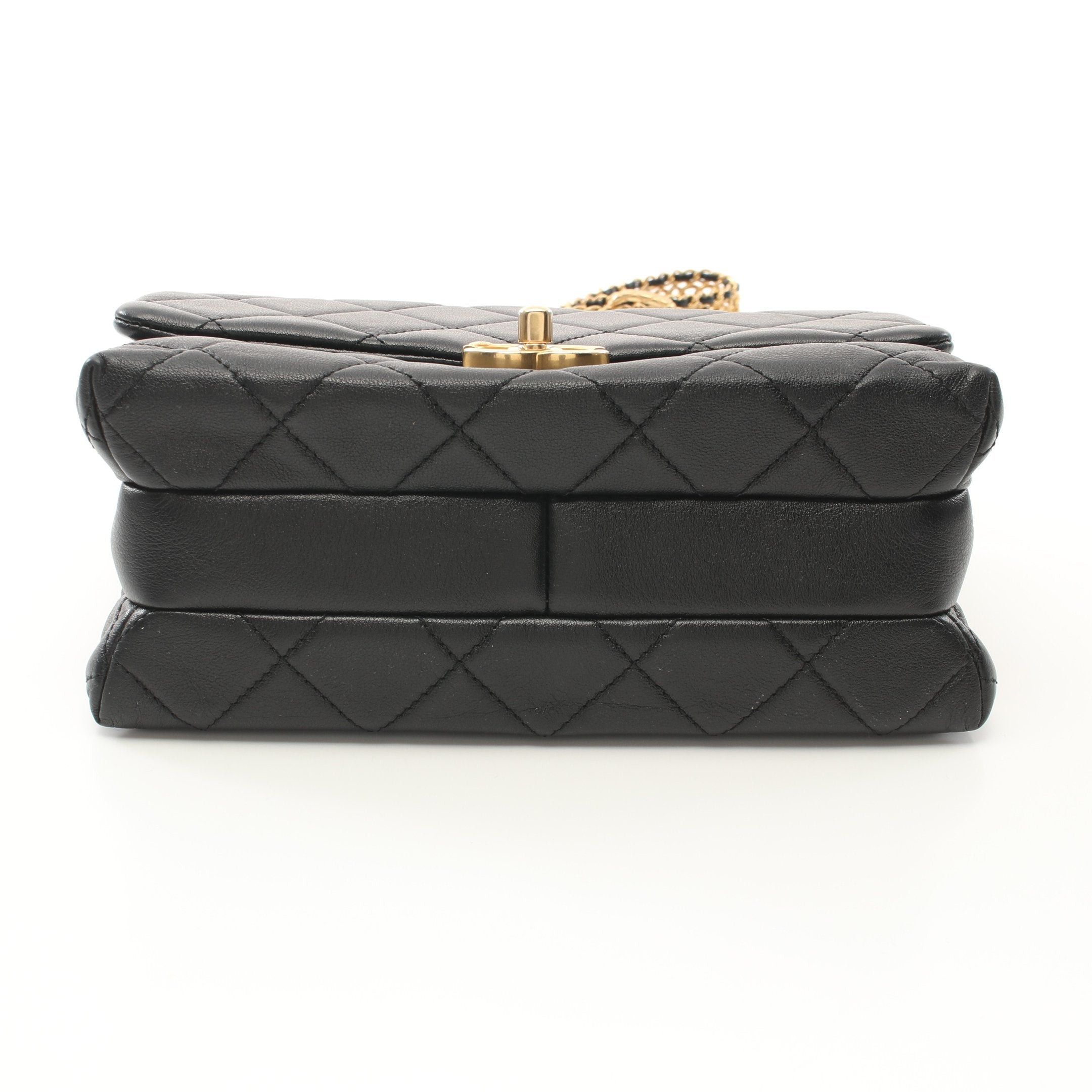 Chanel Chanel Matelasse Chain Shoulder Bag Lambskin Black Gold Hardware Size ONE SIZE - 14 Thumbnail