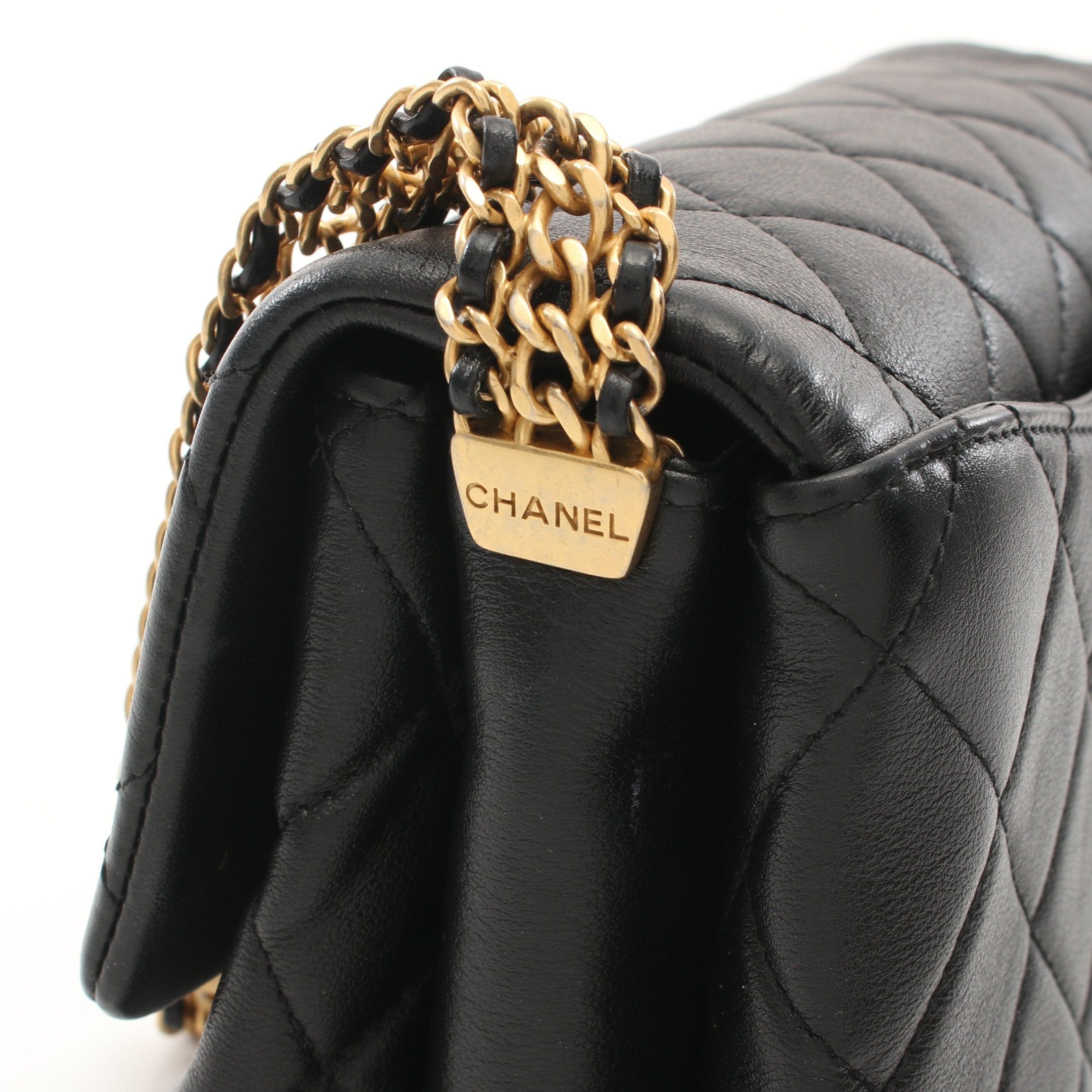 Chanel Chanel Matelasse Chain Shoulder Bag Lambskin Black Gold Hardware Size ONE SIZE - 7 Thumbnail