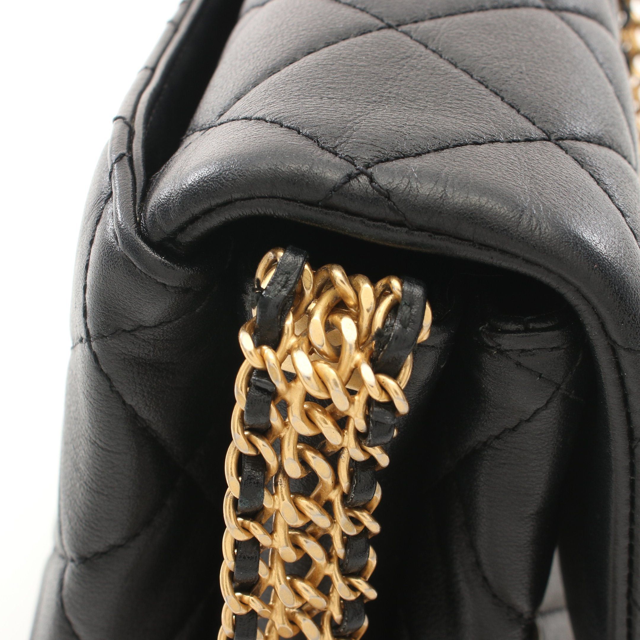 Chanel Chanel Matelasse Chain Shoulder Bag Lambskin Black Gold Hardware Size ONE SIZE - 8 Thumbnail