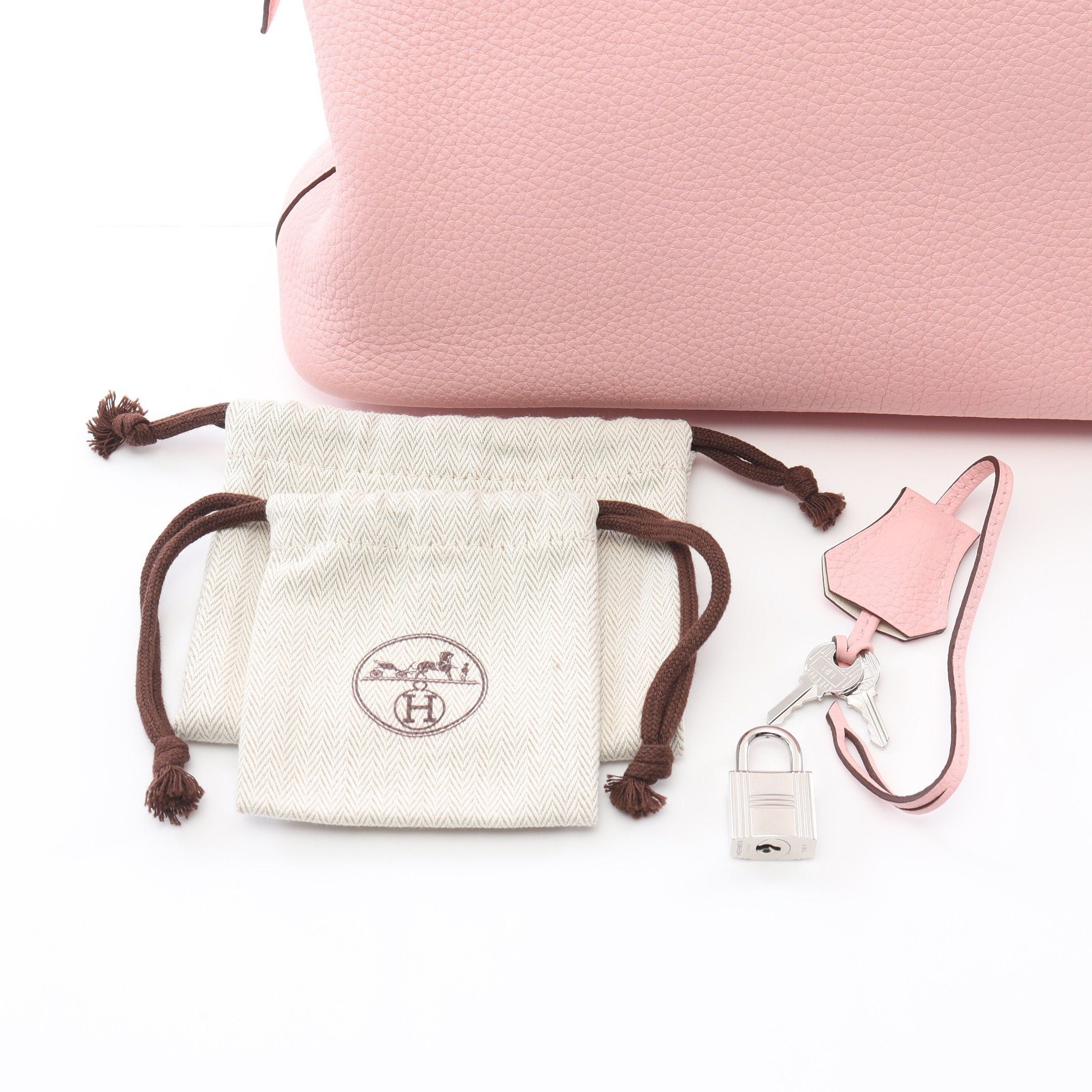 Hermes Hermes Bolide 31 Verso Rose Sakura Nata Handbag Clemence Leather Light Pink Silver Hardware U Stamp Size ONE SIZE - 6 Thumbnail