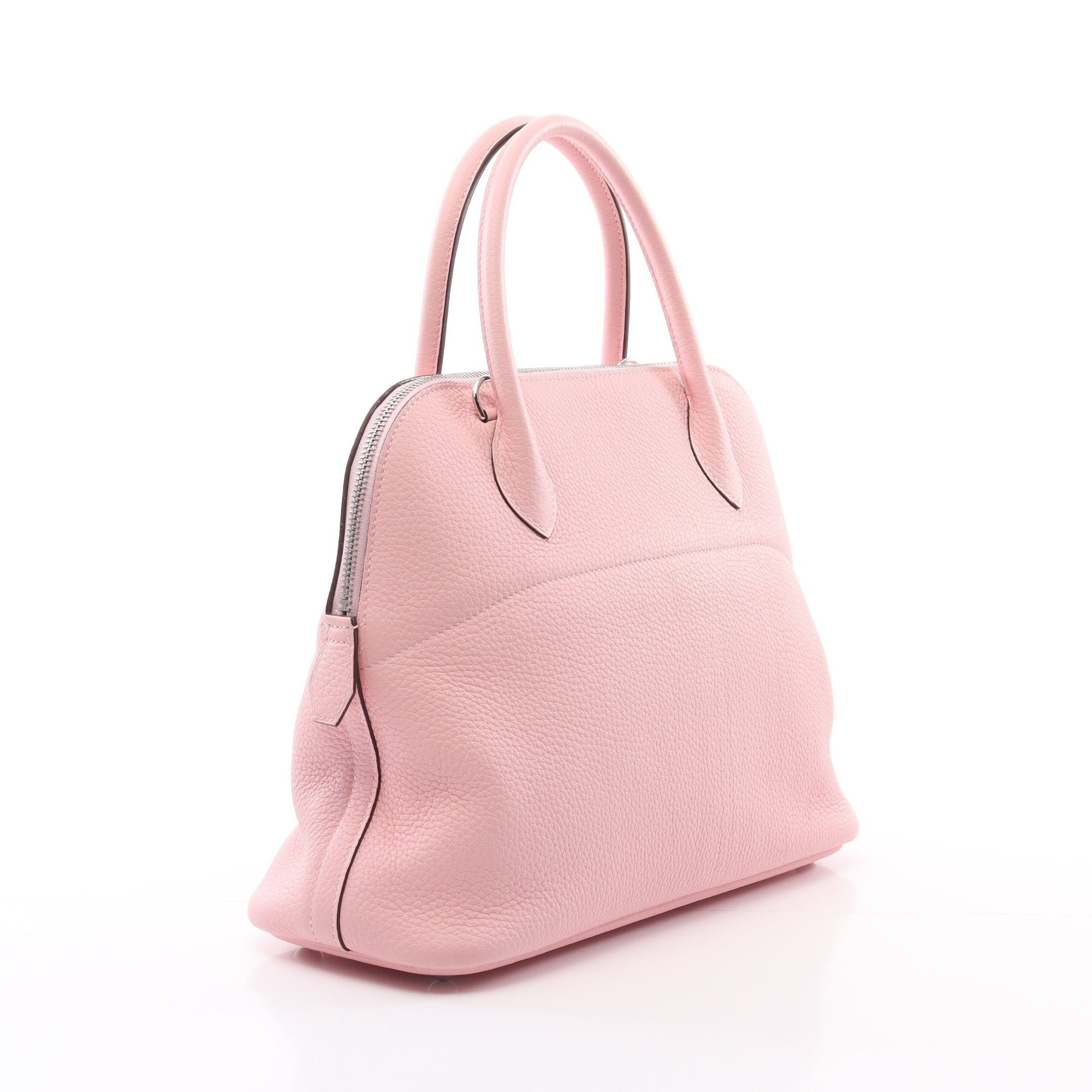 Hermes Hermes Bolide 31 Verso Rose Sakura Nata Handbag Clemence Leather Light Pink Silver Hardware U Stamp Size ONE SIZE - 2 Thumbnail