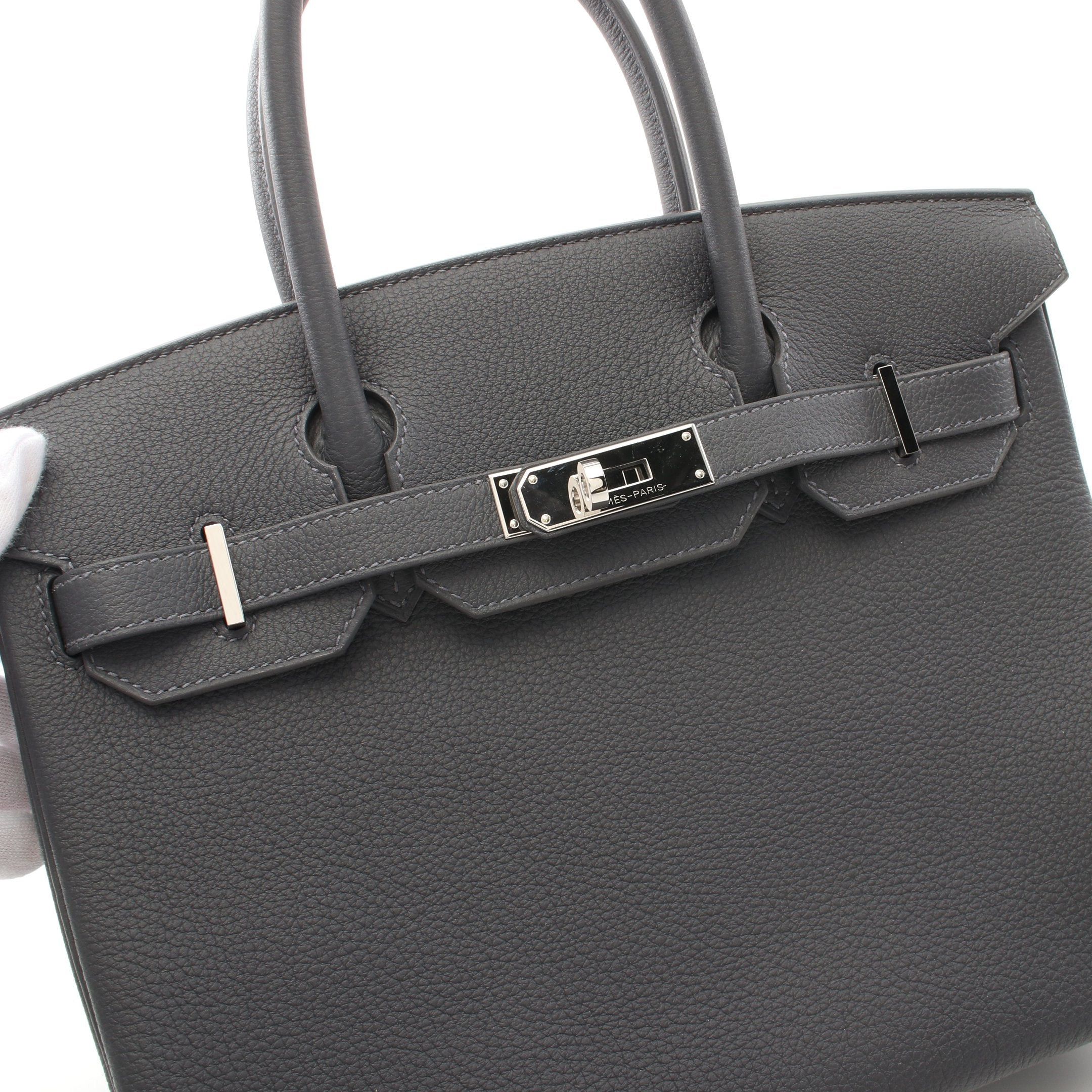 Hermes Hermes Birkin 30 Grimist Handbag Togo Gray Silver Hardware Double Engraved Size ONE SIZE - 9 Thumbnail
