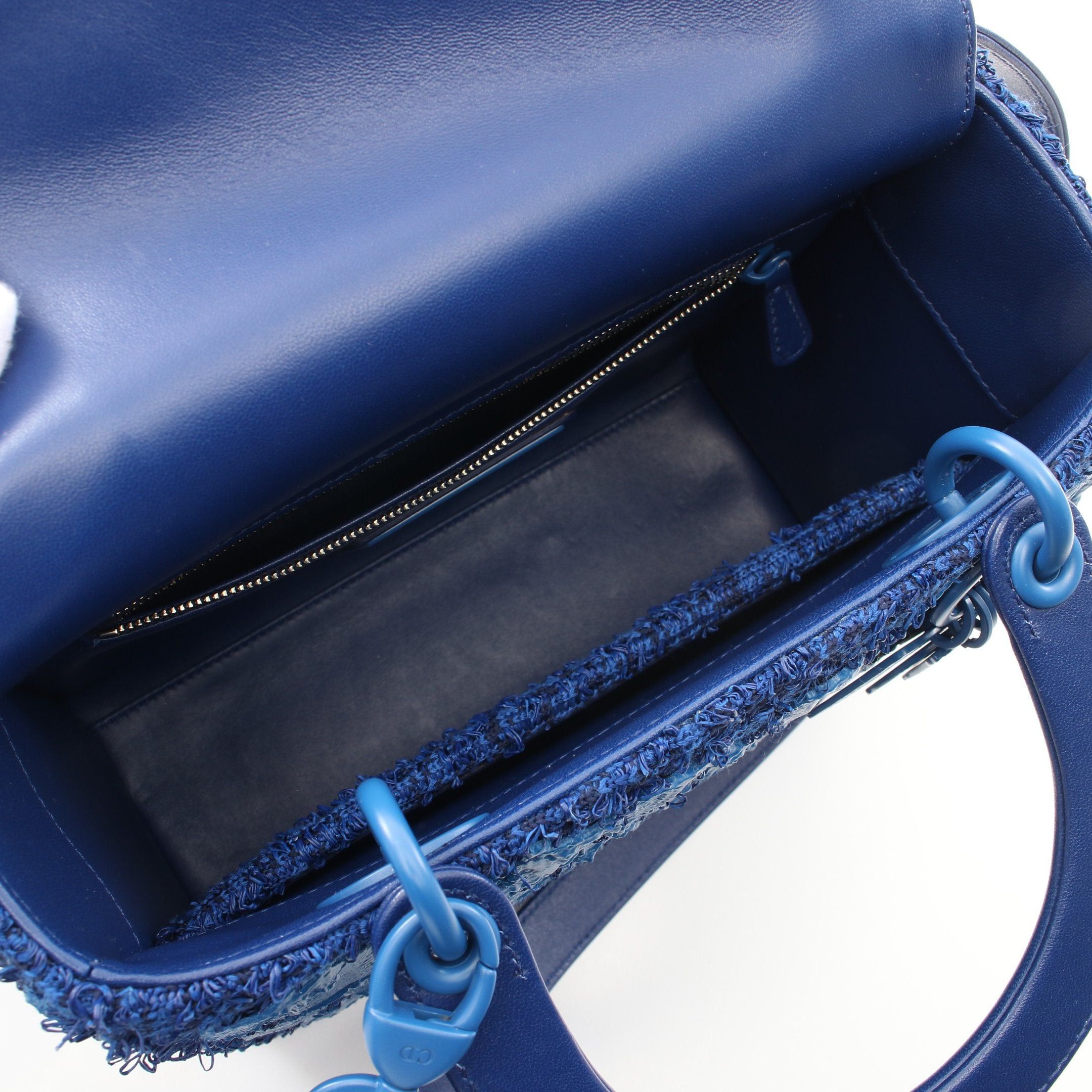 Dior Dior Lady Dior Handbag Tweed Dark Blue Size ONE SIZE - 3 Thumbnail