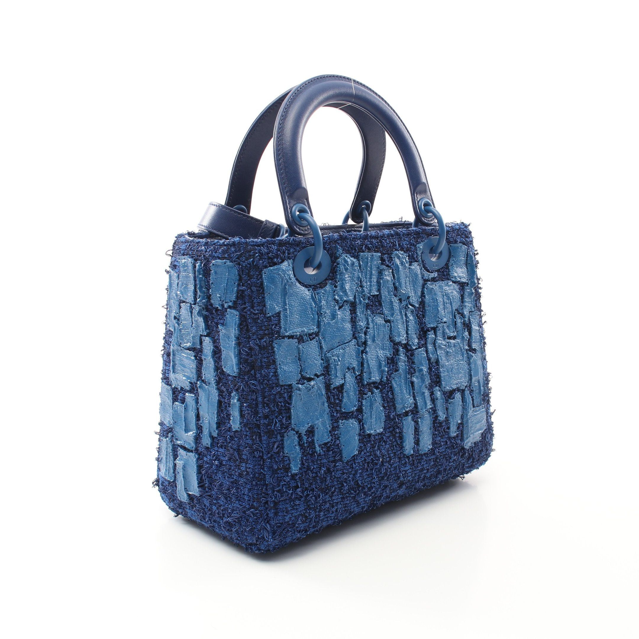 Dior Dior Lady Dior Handbag Tweed Dark Blue Size ONE SIZE - 2 Thumbnail