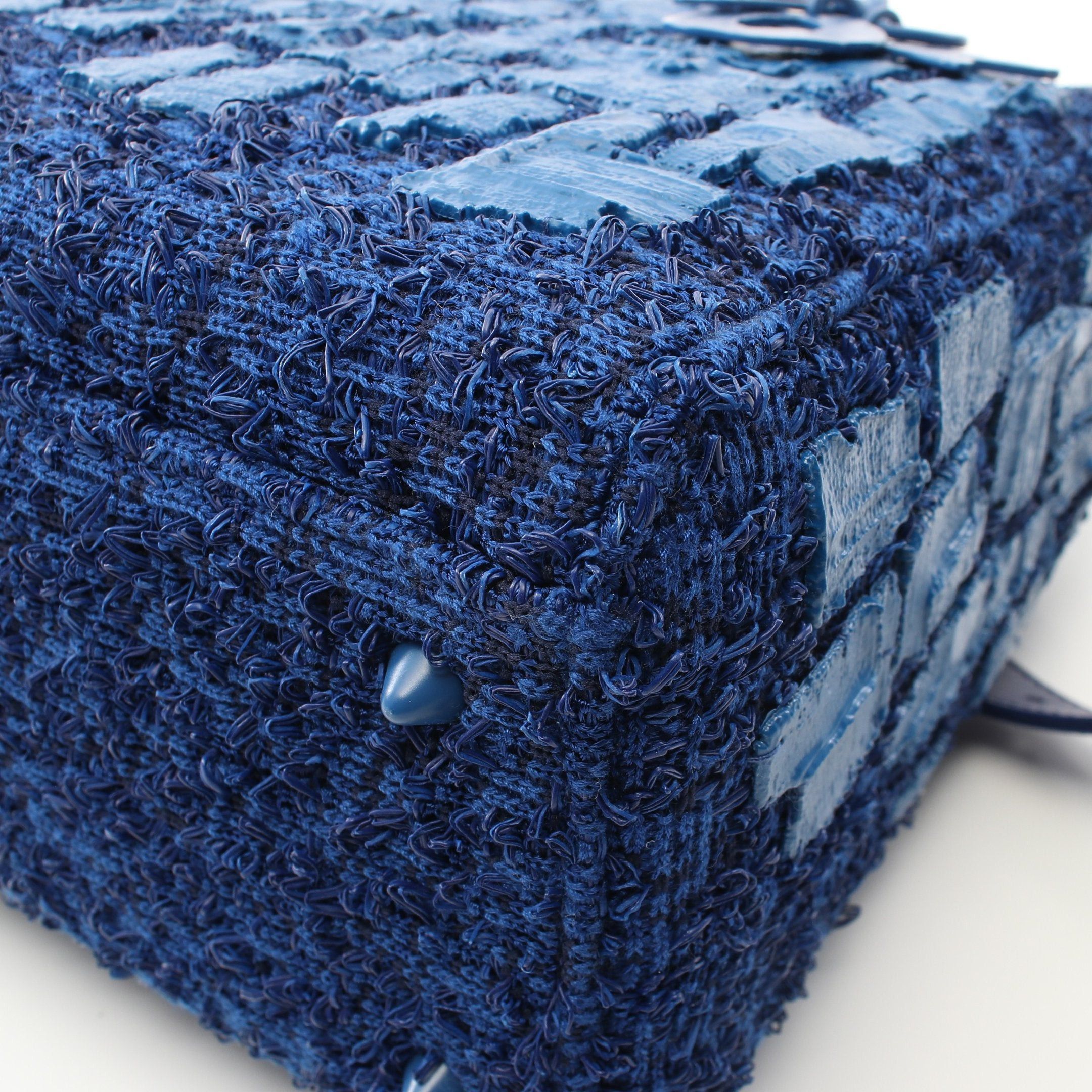 Dior Dior Lady Dior Handbag Tweed Dark Blue Size ONE SIZE - 8 Thumbnail