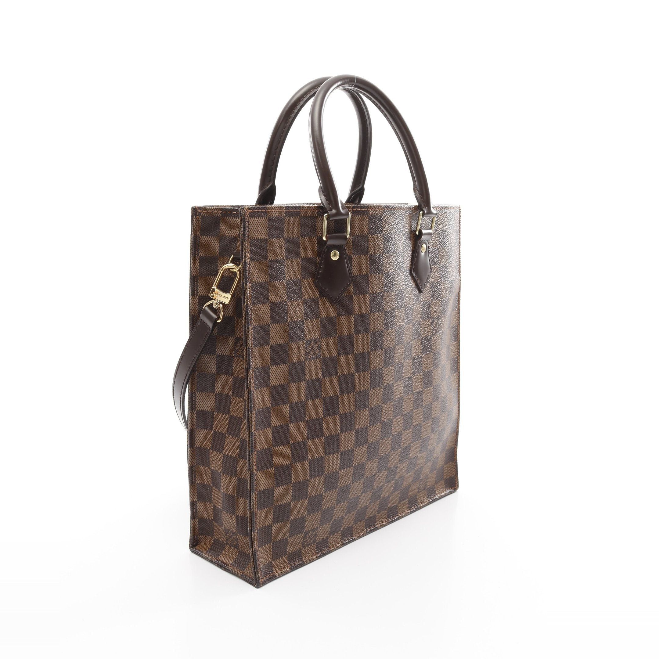 Louis Vuitton Louis Vuitton Sacpla Pm Damier Ebene Handbag Tote Bag Leather Brown Size ONE SIZE - 2 Thumbnail