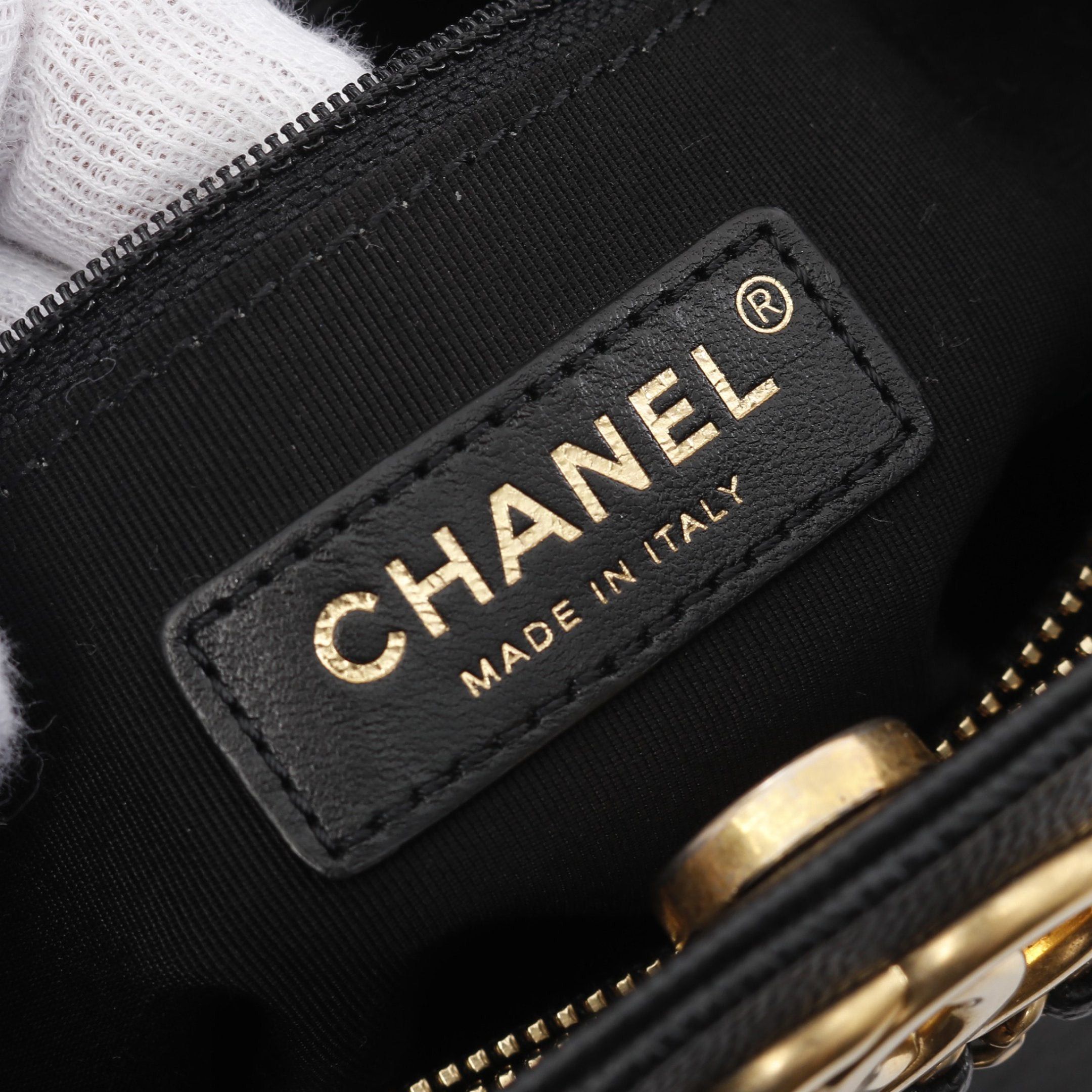 Chanel Chanel Coco Mark Matelasse Chain Shoulder Bag Leather Caviar Skin Black Gold Hardware Size ONE SIZE - 4 Thumbnail