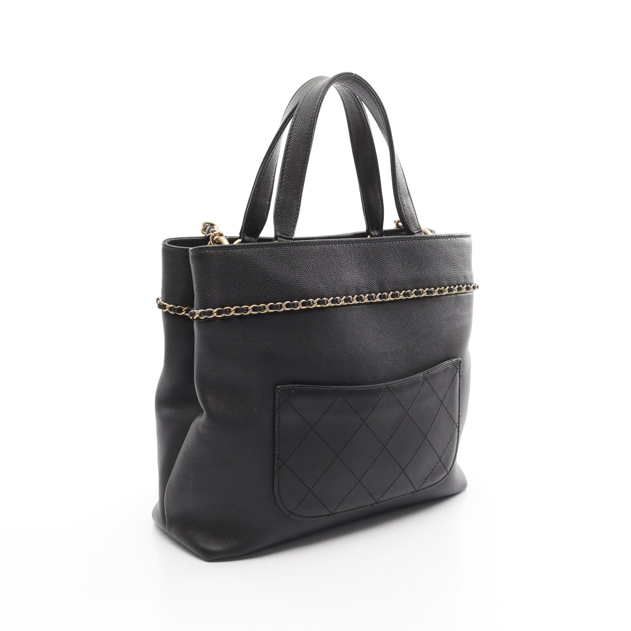 Chanel Chanel Coco Mark Matelasse Chain Shoulder Bag Leather Caviar Skin Black Gold Hardware Size ONE SIZE - 2 Thumbnail