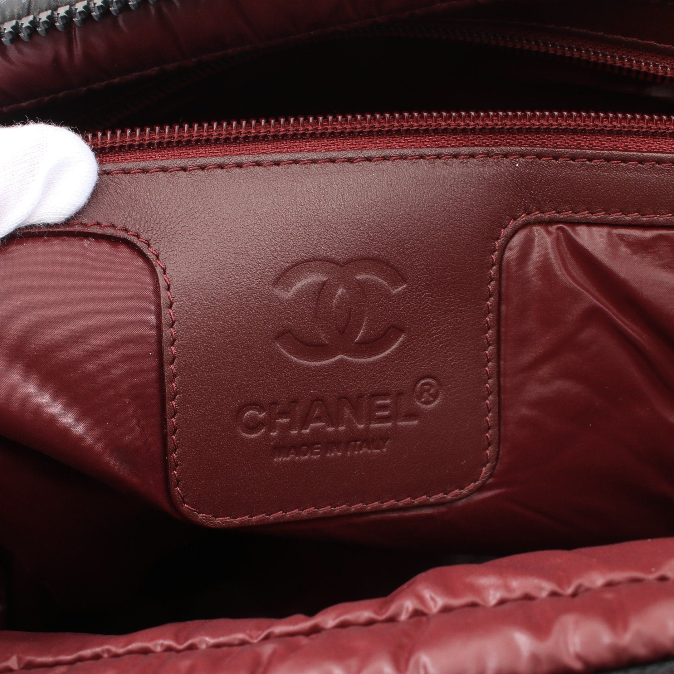 Chanel Chanel Coco Coon Handbag Mini Boston Bag Check Nylon Black Silver Hardware Size ONE SIZE - 4 Thumbnail