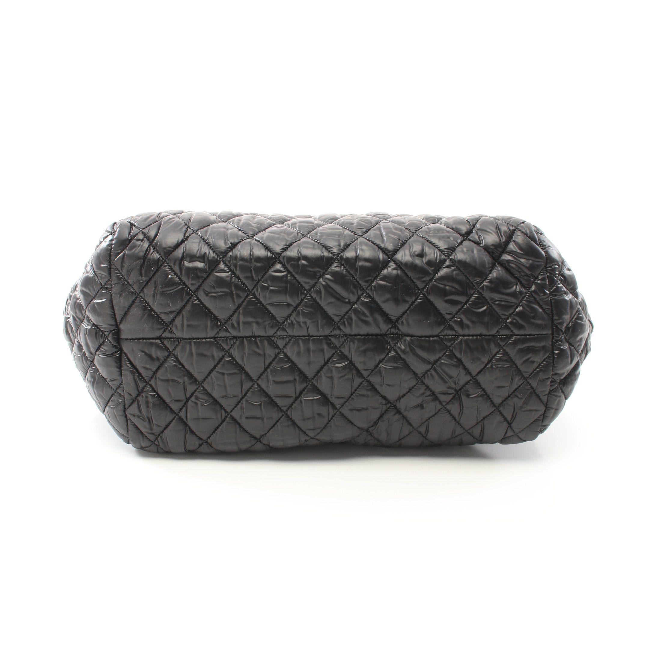 Chanel Chanel Coco Coon Handbag Mini Boston Bag Check Nylon Black Silver Hardware Size ONE SIZE - 10 Thumbnail