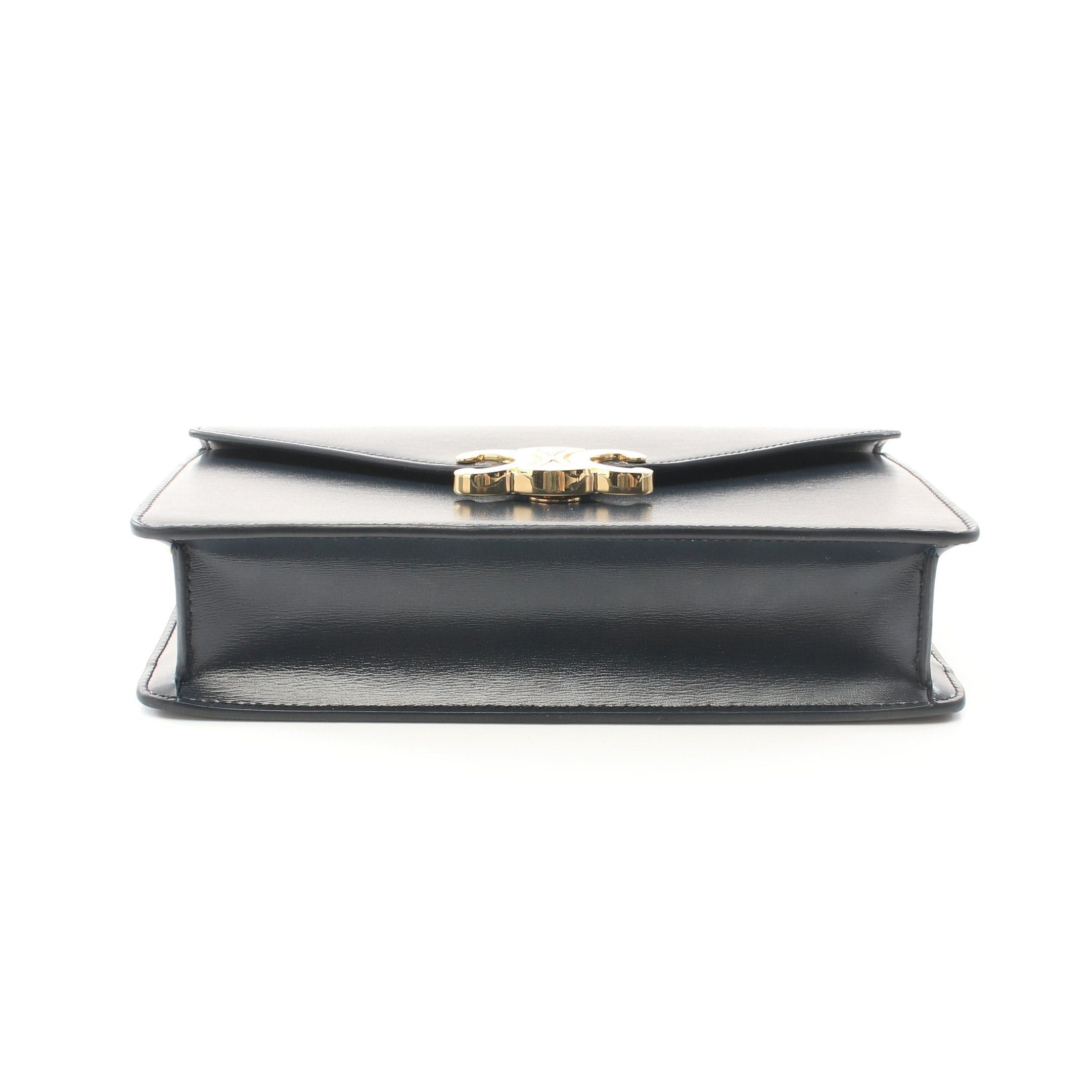 Celine Celine Triomphe Chain Wallet Leather Navy Size ONE SIZE - 8 Thumbnail
