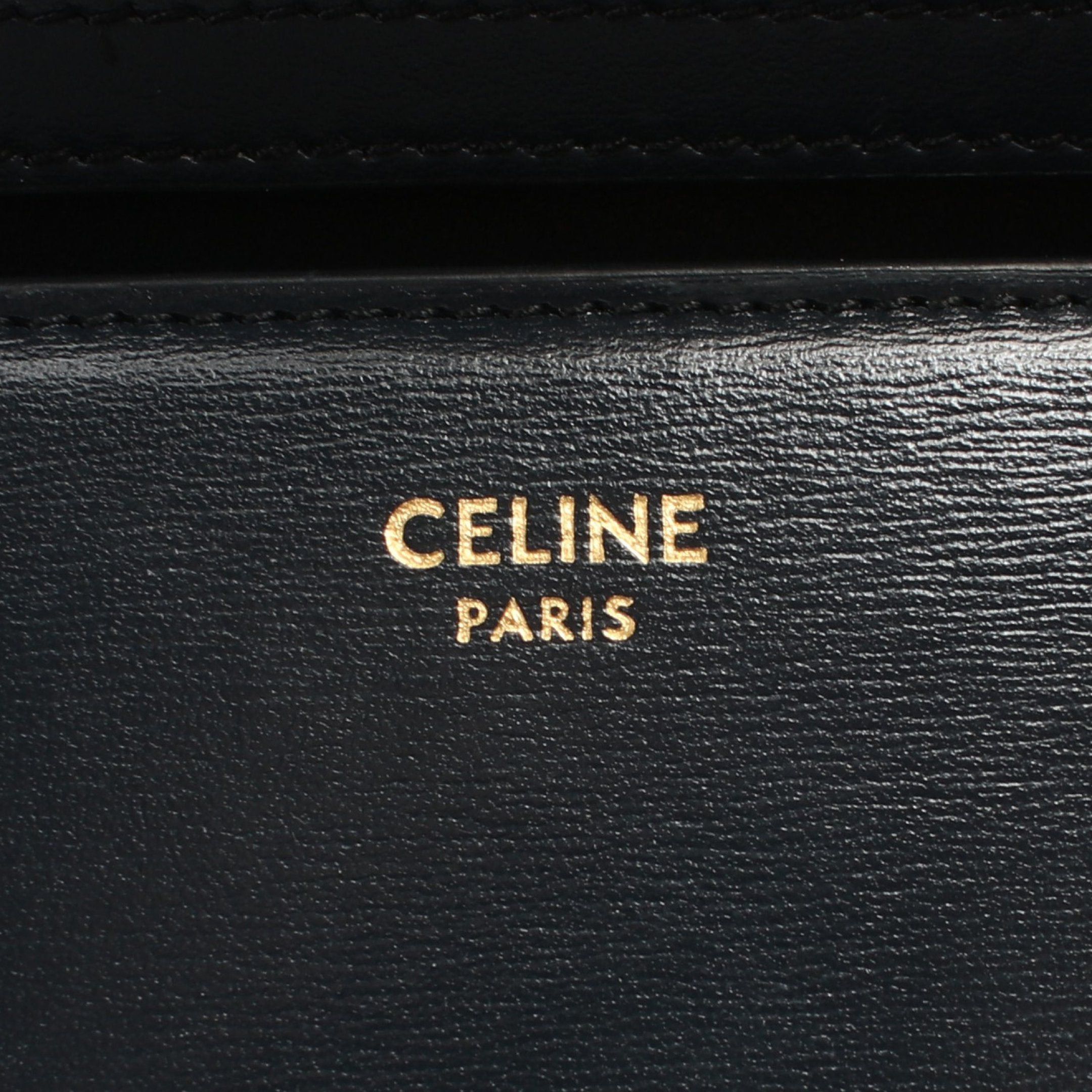 Celine Celine Triomphe Chain Wallet Leather Navy Size ONE SIZE - 4 Thumbnail