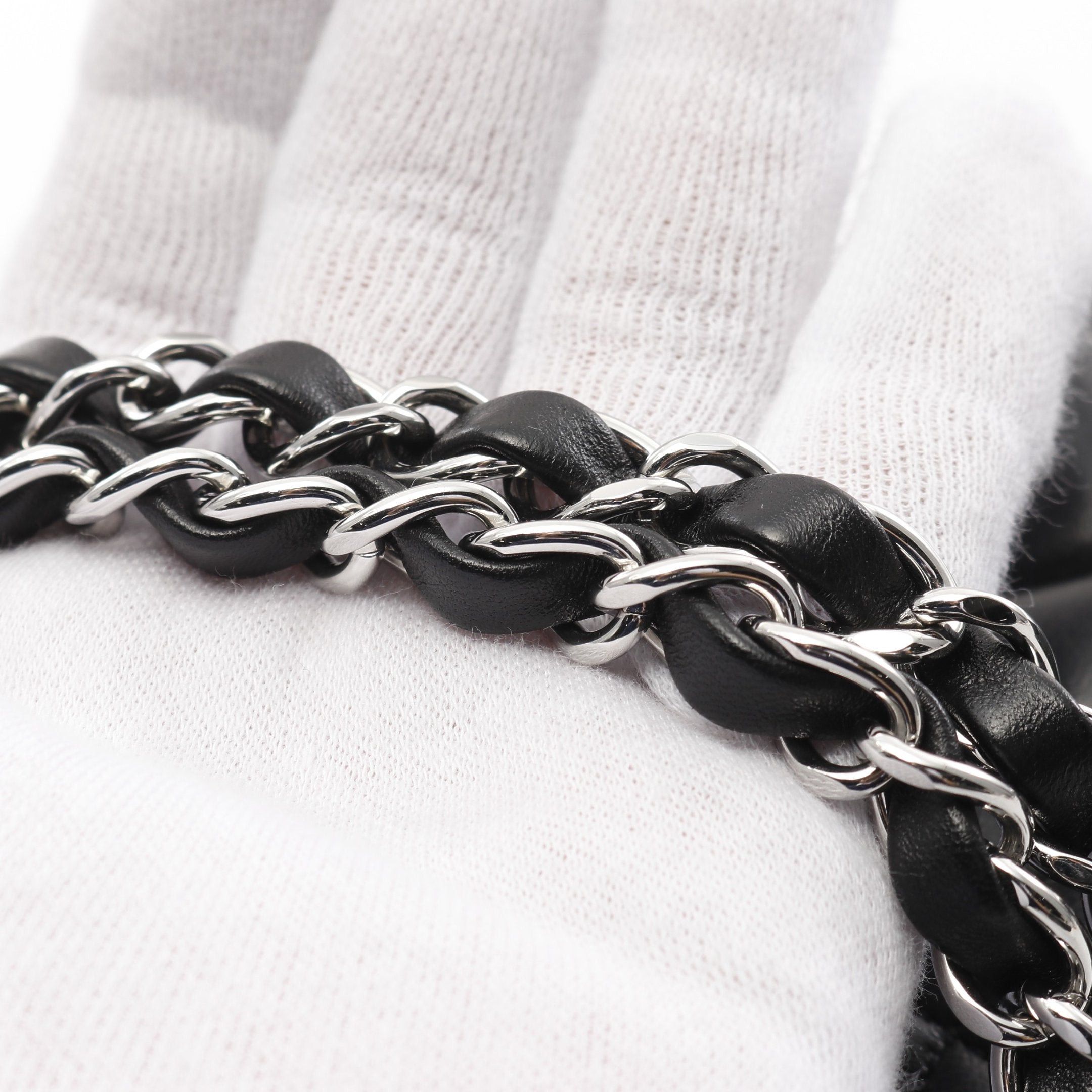 Chanel Chanel Matelasse Double Flap Chain Shoulder Bag Leather Black Silver Hardware Size ONE SIZE - 7 Thumbnail