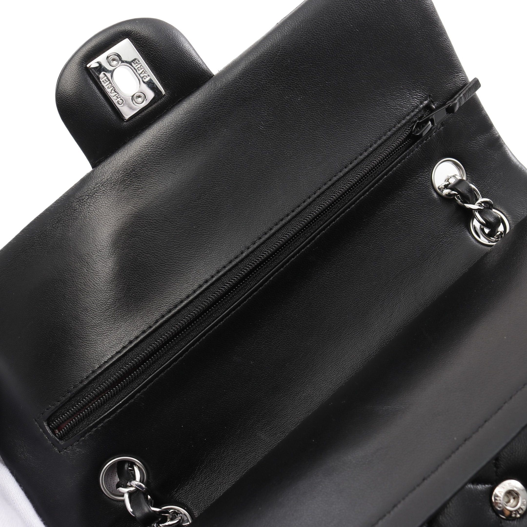 Chanel Chanel Matelasse Double Flap Chain Shoulder Bag Leather Black Silver Hardware Size ONE SIZE - 8 Thumbnail