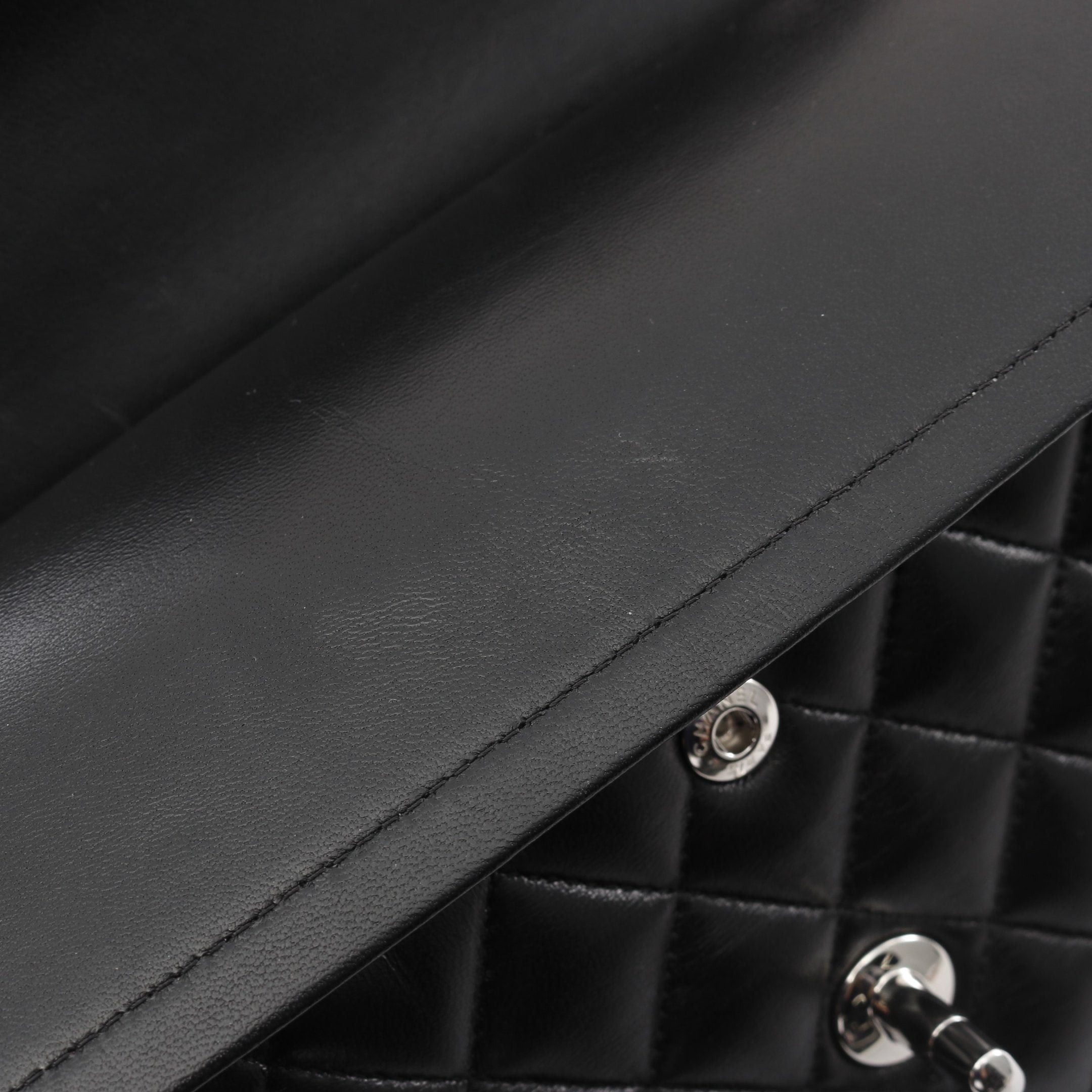 Chanel Chanel Matelasse Double Flap Chain Shoulder Bag Leather Black Silver Hardware Size ONE SIZE - 9 Thumbnail