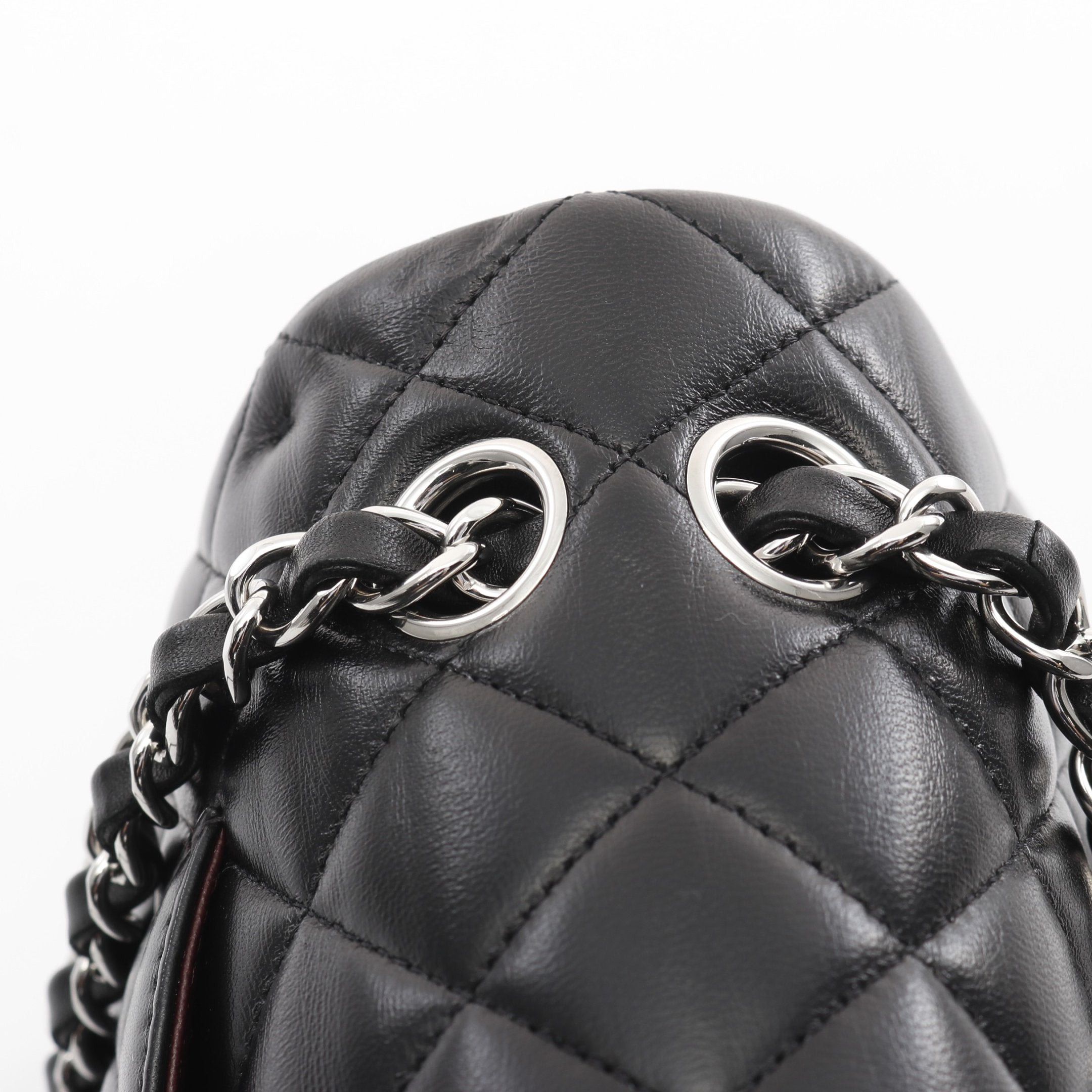 Chanel Chanel Matelasse Double Flap Chain Shoulder Bag Leather Black Silver Hardware Size ONE SIZE - 10 Thumbnail