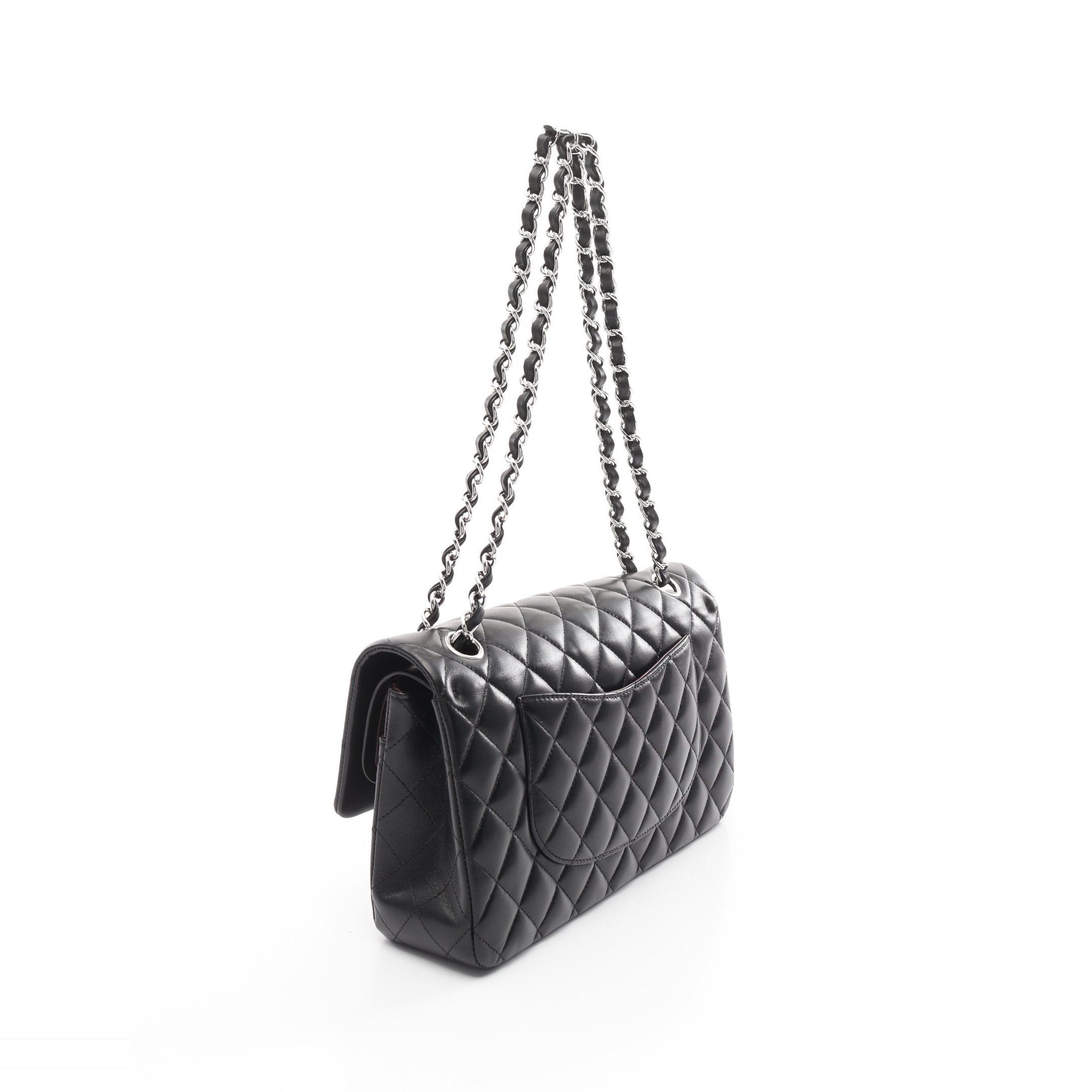 Chanel Chanel Matelasse Double Flap Chain Shoulder Bag Leather Black Silver Hardware Size ONE SIZE - 2 Thumbnail