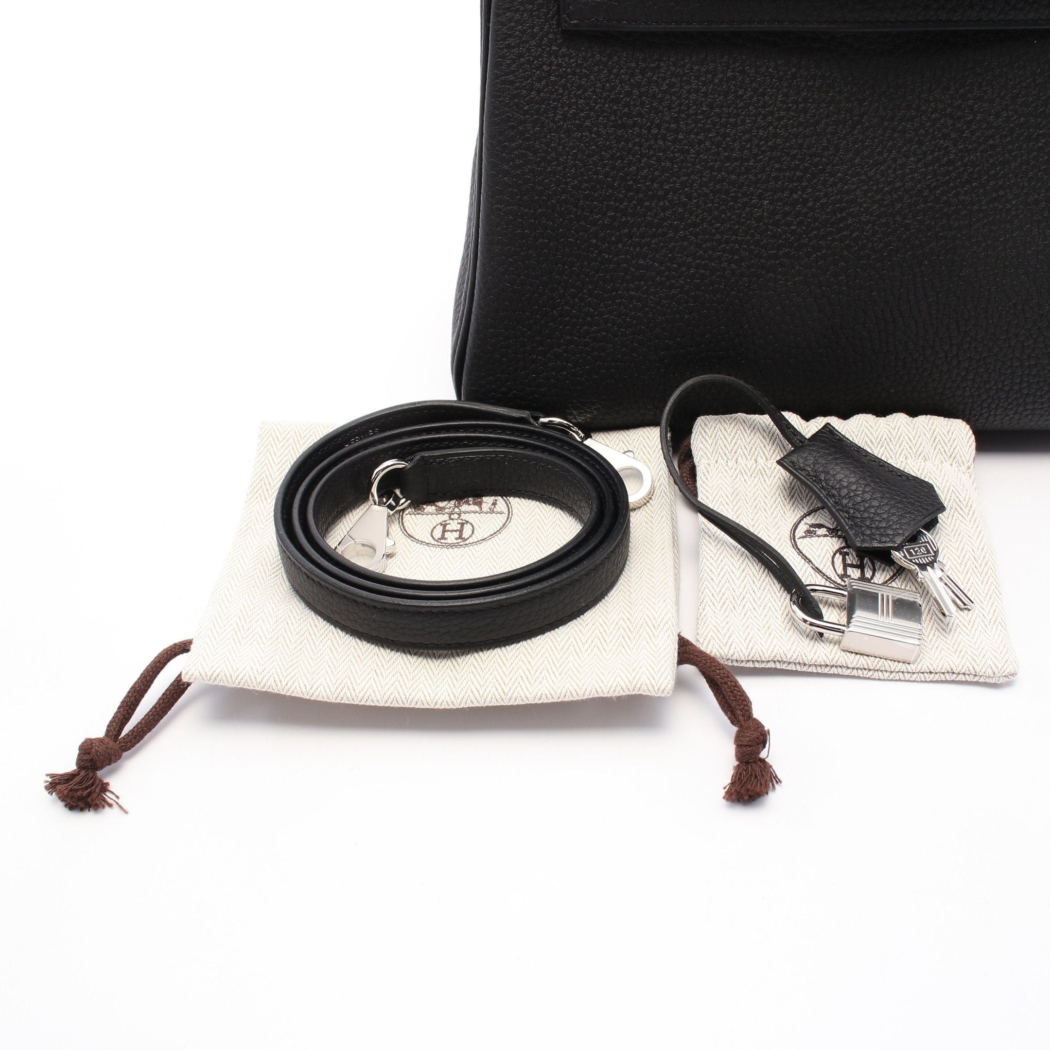 Hermes Hermes Kelly 25 Handbag Togo Black Silver Hardware Inner Stitch Double Engraved Size ONE SIZE - 6 Thumbnail