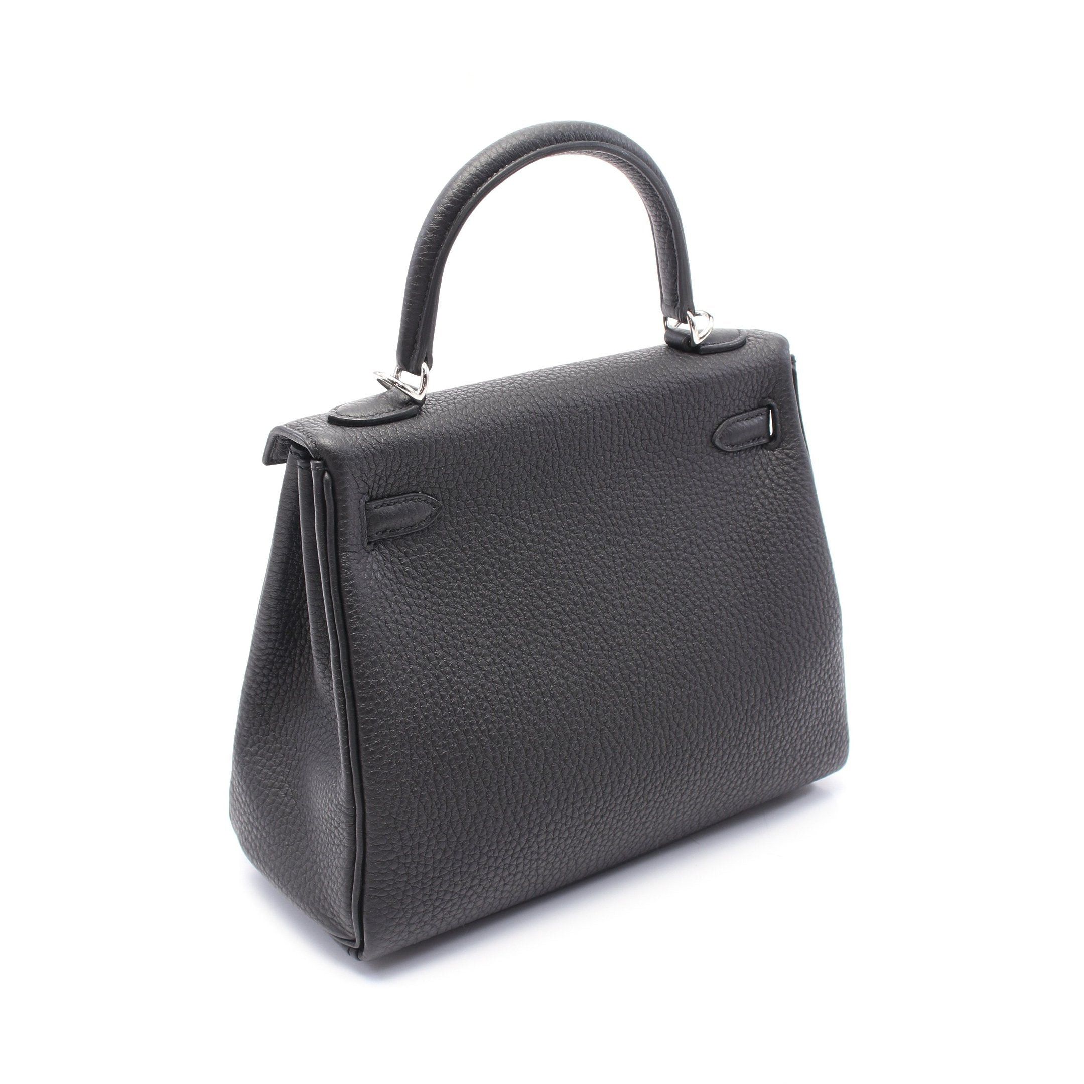 Hermes Hermes Kelly 25 Handbag Togo Black Silver Hardware Inner Stitch Double Engraved Size ONE SIZE - 2 Thumbnail