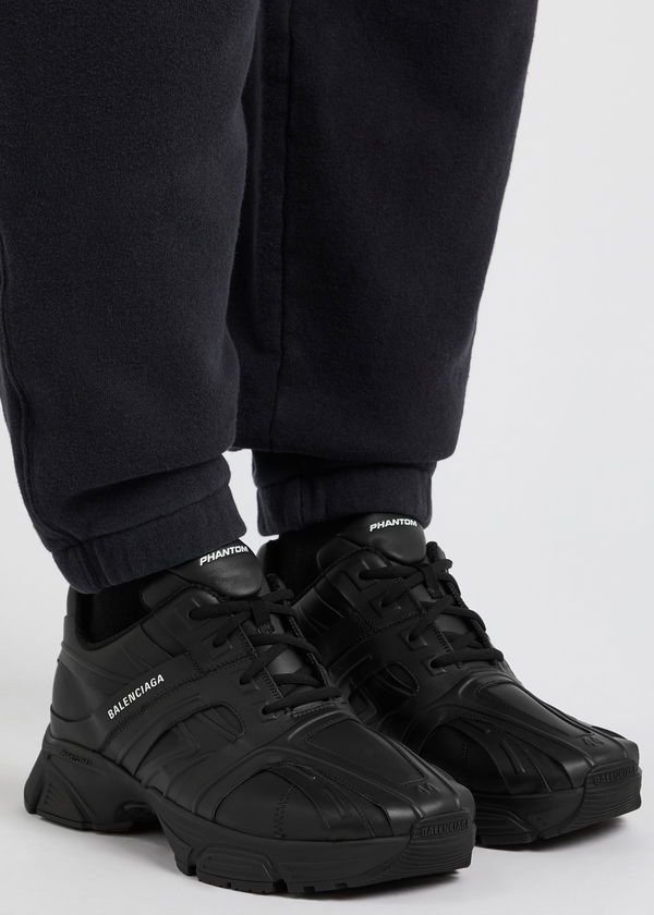 Balenciaga Phantom Leather Sneakers in Black Size US 8 / EU 41 - 2 Thumbnail