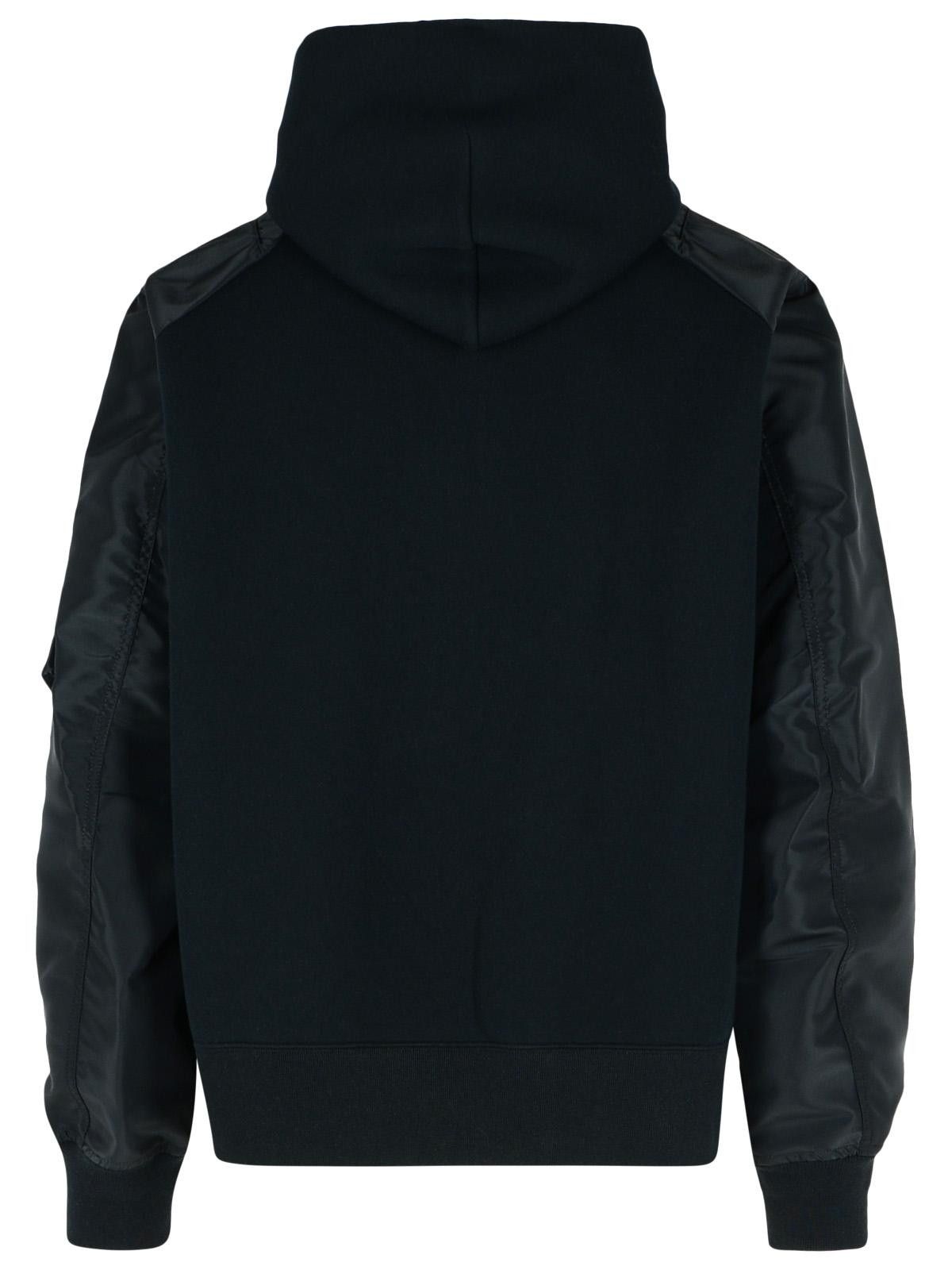 SACAI Black Cotton Blend Sweatshirt