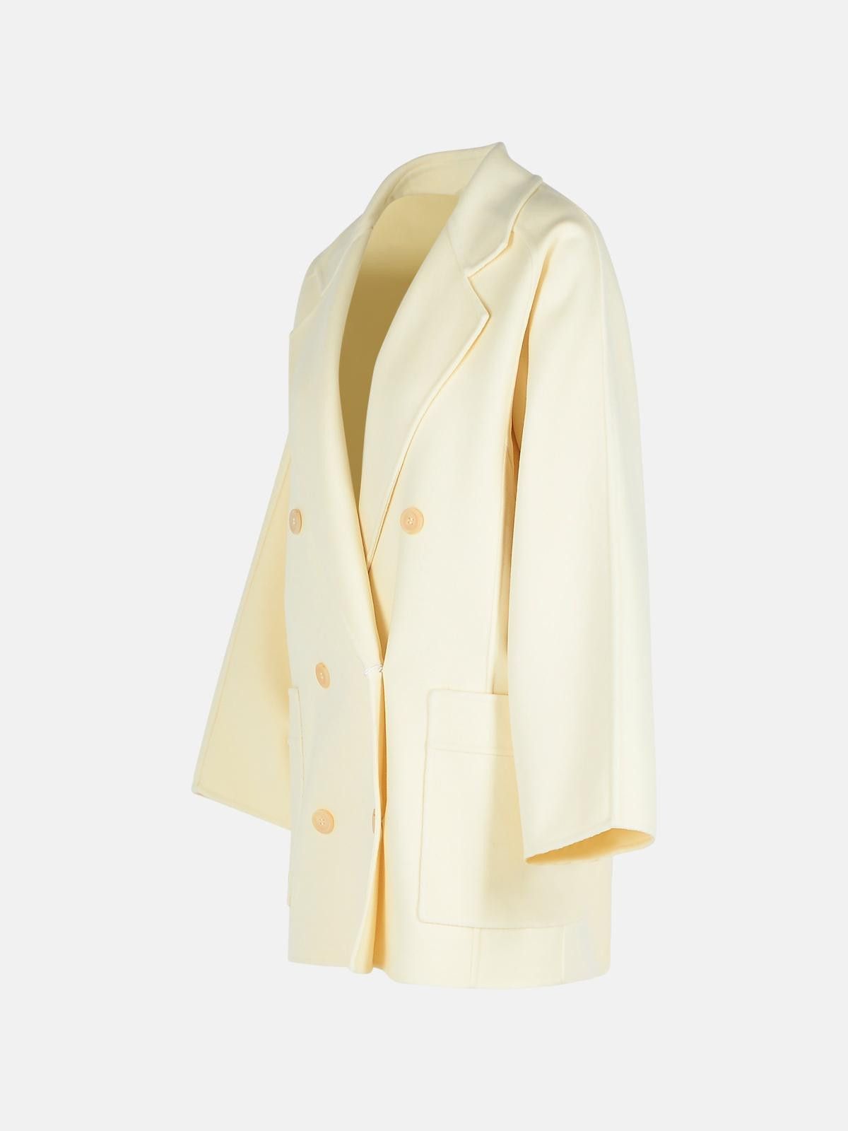 Max Mara MAX MARA 'Teddy Crop' White Wool Blend Coat Size S / US 4 / IT 40 - 2 Thumbnail