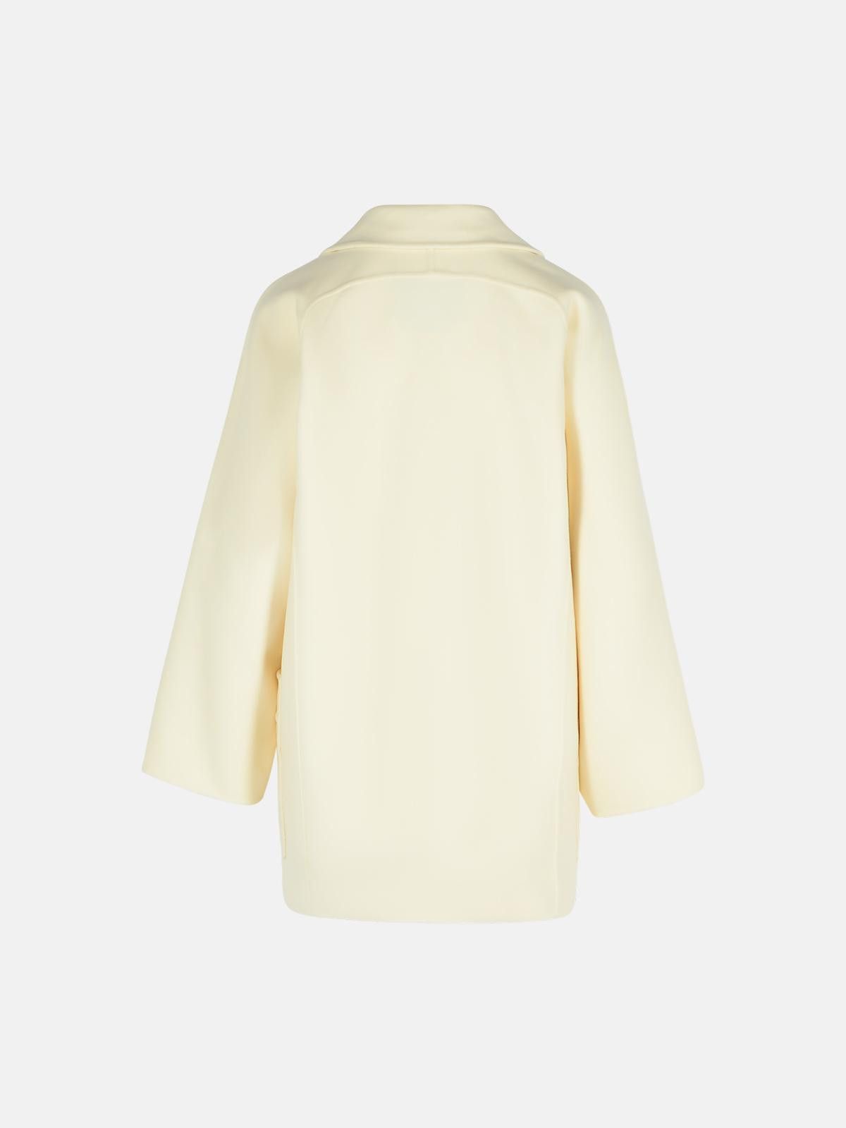 Max Mara MAX MARA 'Teddy Crop' White Wool Blend Coat Size M / US 6-8 / IT 42-44 - 3 Thumbnail
