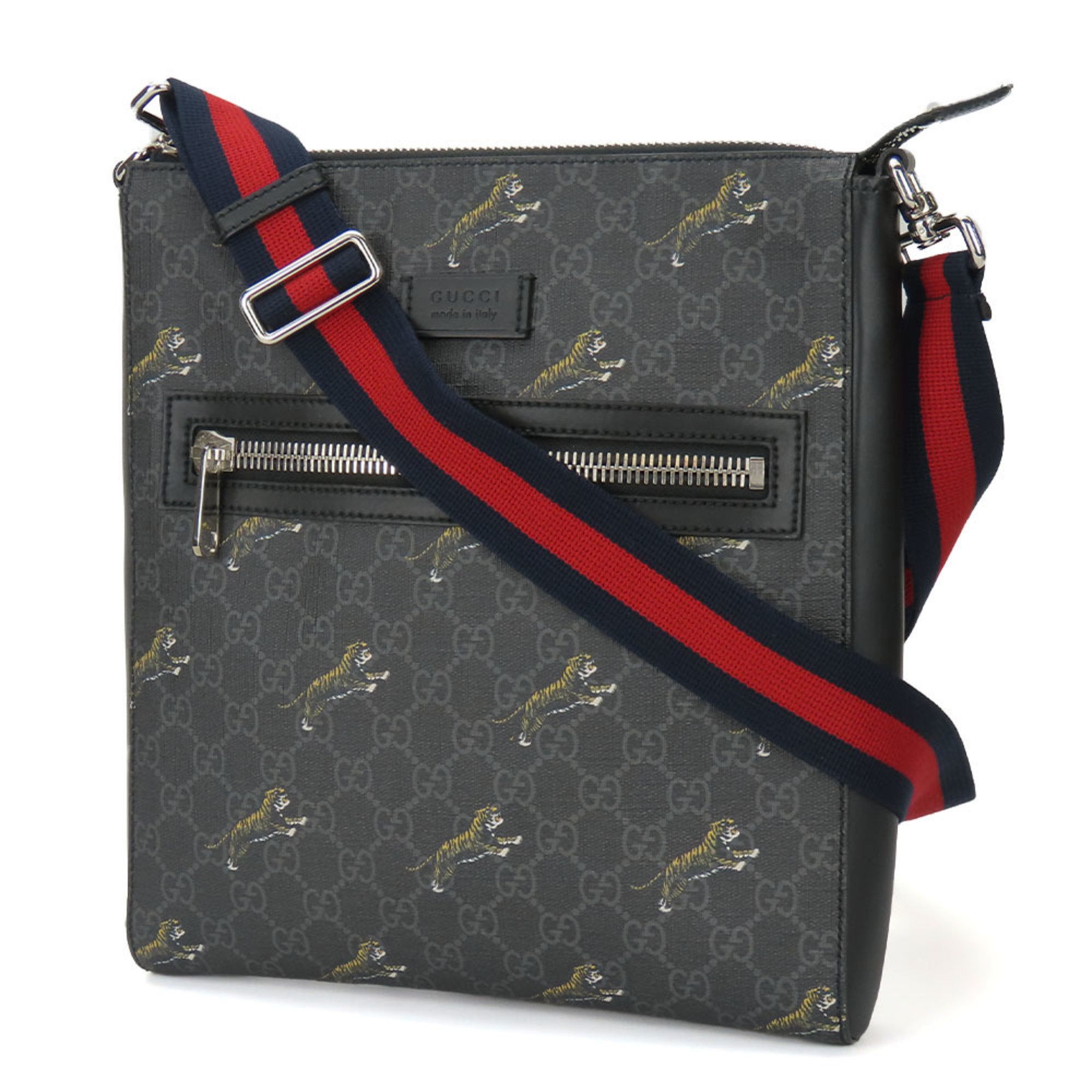 Gucci Gucci Shoulder Bag 474137 GG Supreme Canvas Black Grey Tiger Men's GUCCI Size ONE SIZE - 2 Thumbnail