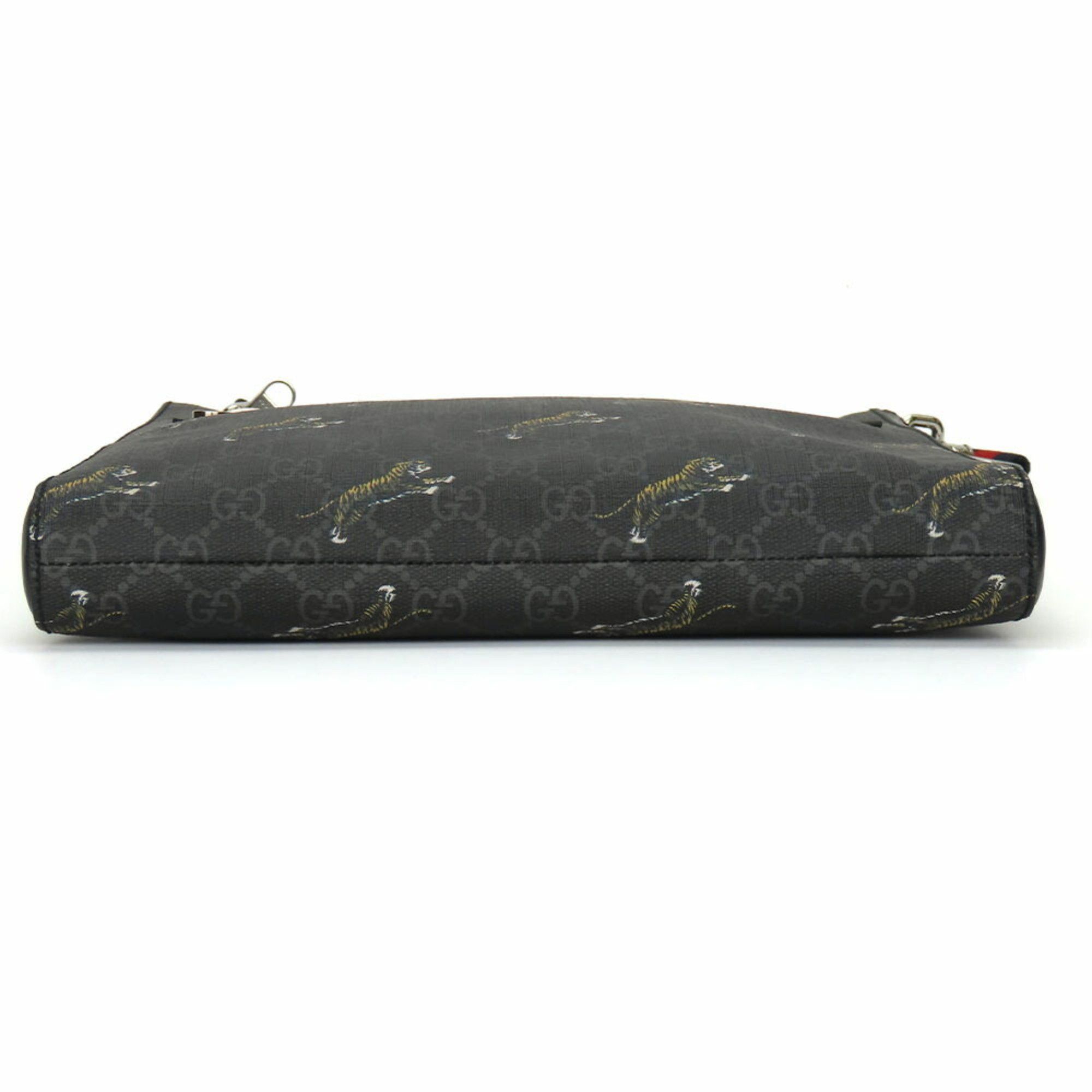 Gucci Gucci Shoulder Bag 474137 GG Supreme Canvas Black Grey Tiger Men's GUCCI Size ONE SIZE - 4 Thumbnail