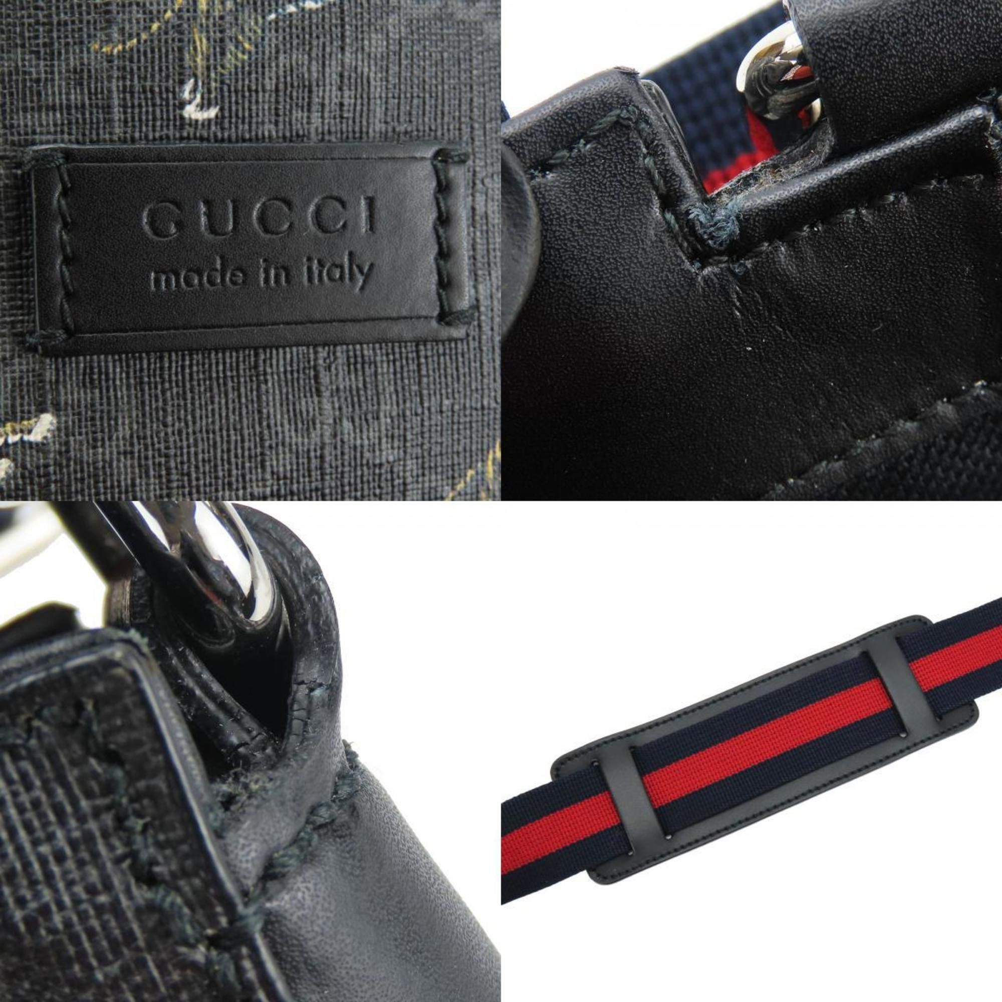 Gucci Gucci Shoulder Bag 474137 GG Supreme Canvas Black Grey Tiger Men's GUCCI Size ONE SIZE - 6 Thumbnail
