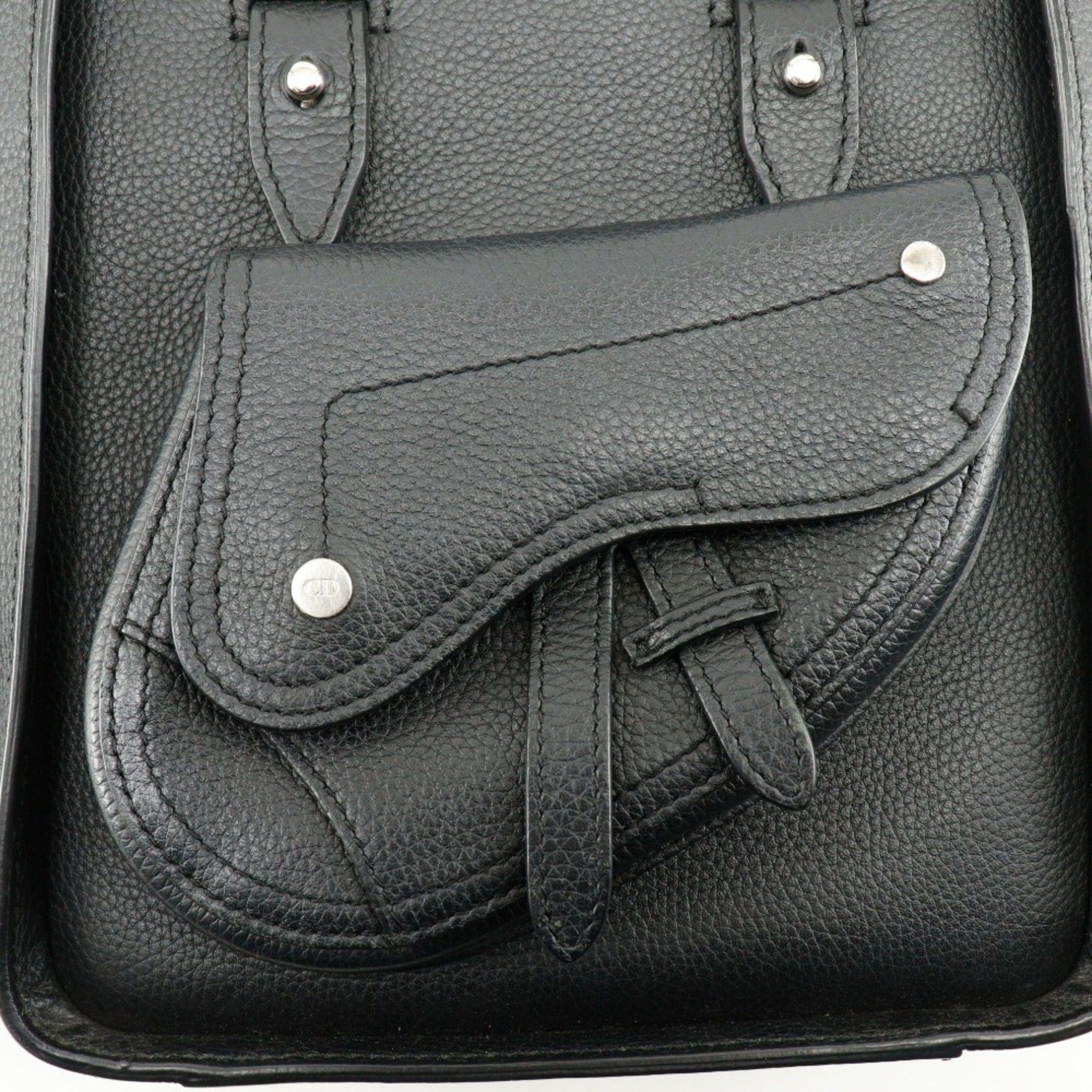 Dior Christian Dior Saddle Mini Tote Handbag Shoulder Bag Calf Black 2way A5 Type Women's Size ONE SIZE - 9 Thumbnail
