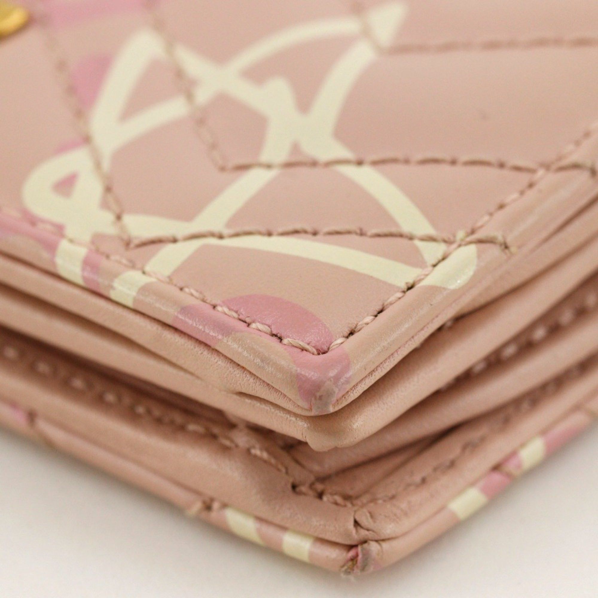 Gucci GUCCI Compact Wallet Bi-fold GG Ghost Card Case 449421 Leather Pink Snap Button Women's Size ONE SIZE - 5 Thumbnail