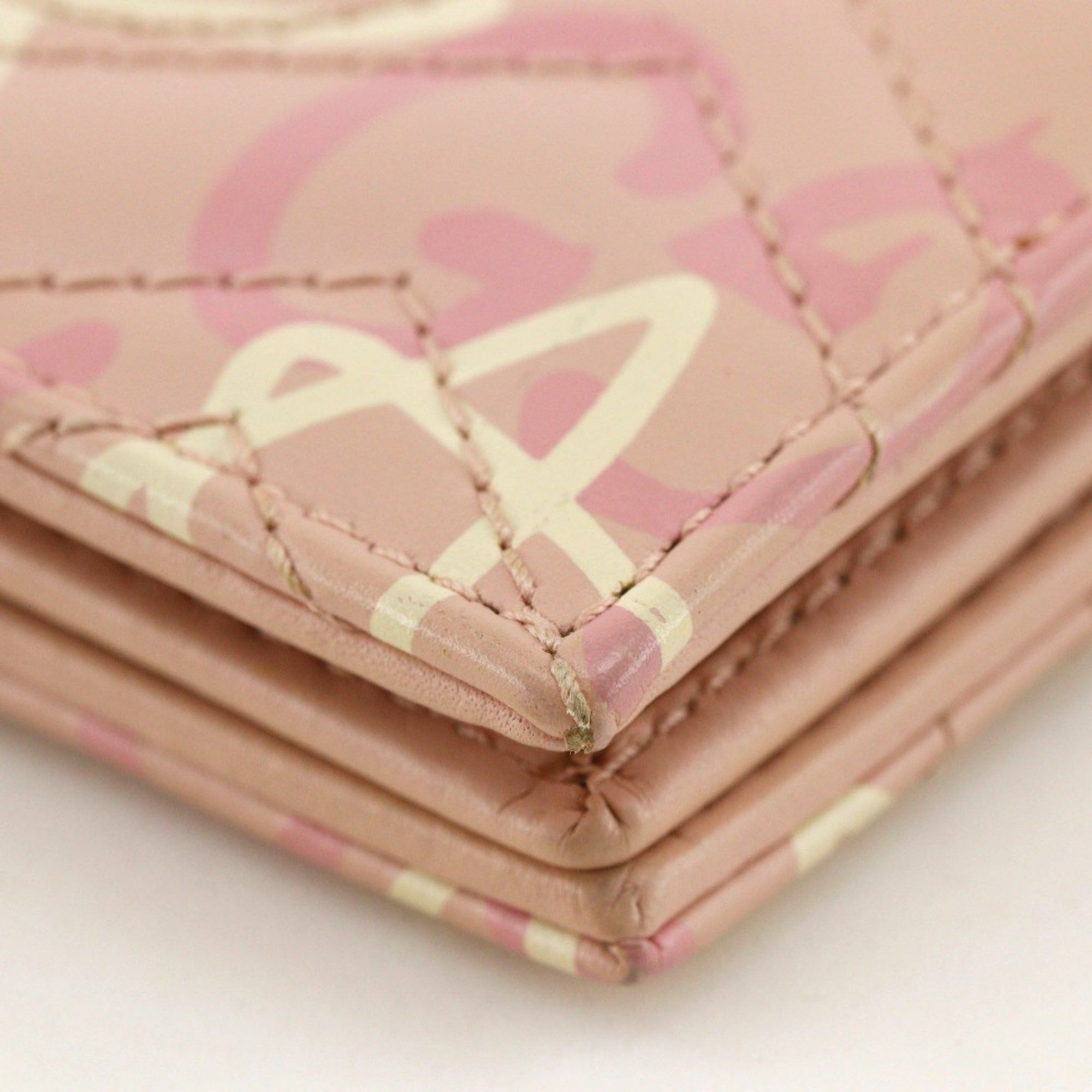Gucci GUCCI Compact Wallet Bi-fold GG Ghost Card Case 449421 Leather Pink Snap Button Women's Size ONE SIZE - 7 Thumbnail