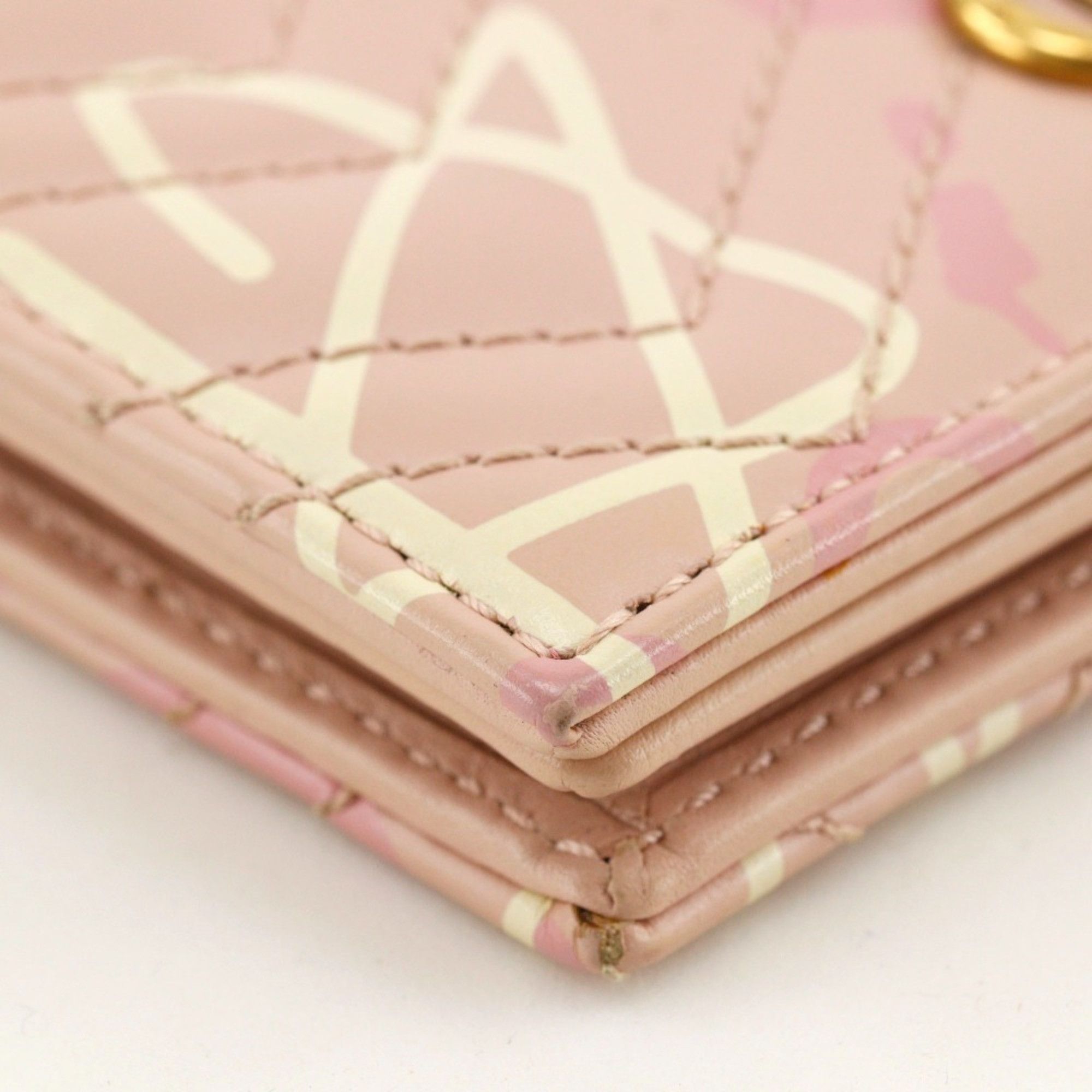 Gucci GUCCI Compact Wallet Bi-fold GG Ghost Card Case 449421 Leather Pink Snap Button Women's Size ONE SIZE - 4 Thumbnail