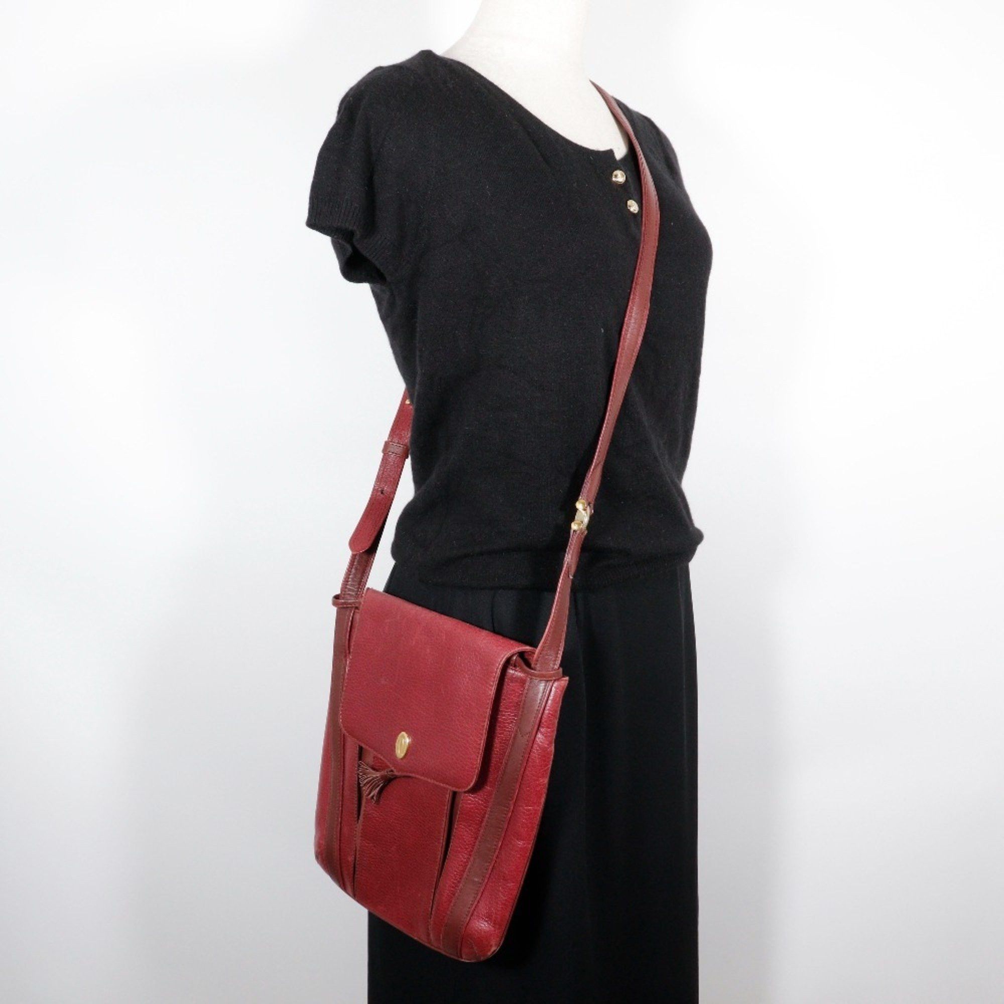 Cartier Cartier Must Line Shoulder Bag Leather Bordeaux A5 Type Women's Size ONE SIZE - 14 Thumbnail