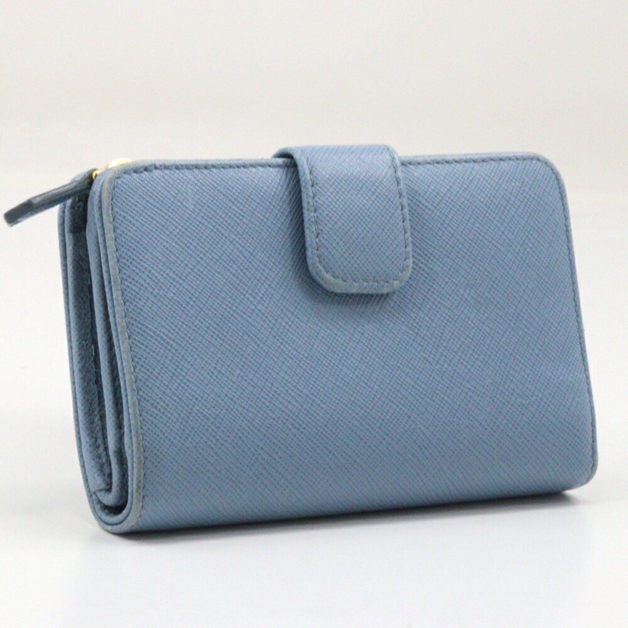 Prada PRADA Bi-fold wallet Saffiano ASTRALE light blue snap button for women Size ONE SIZE - 3 Thumbnail