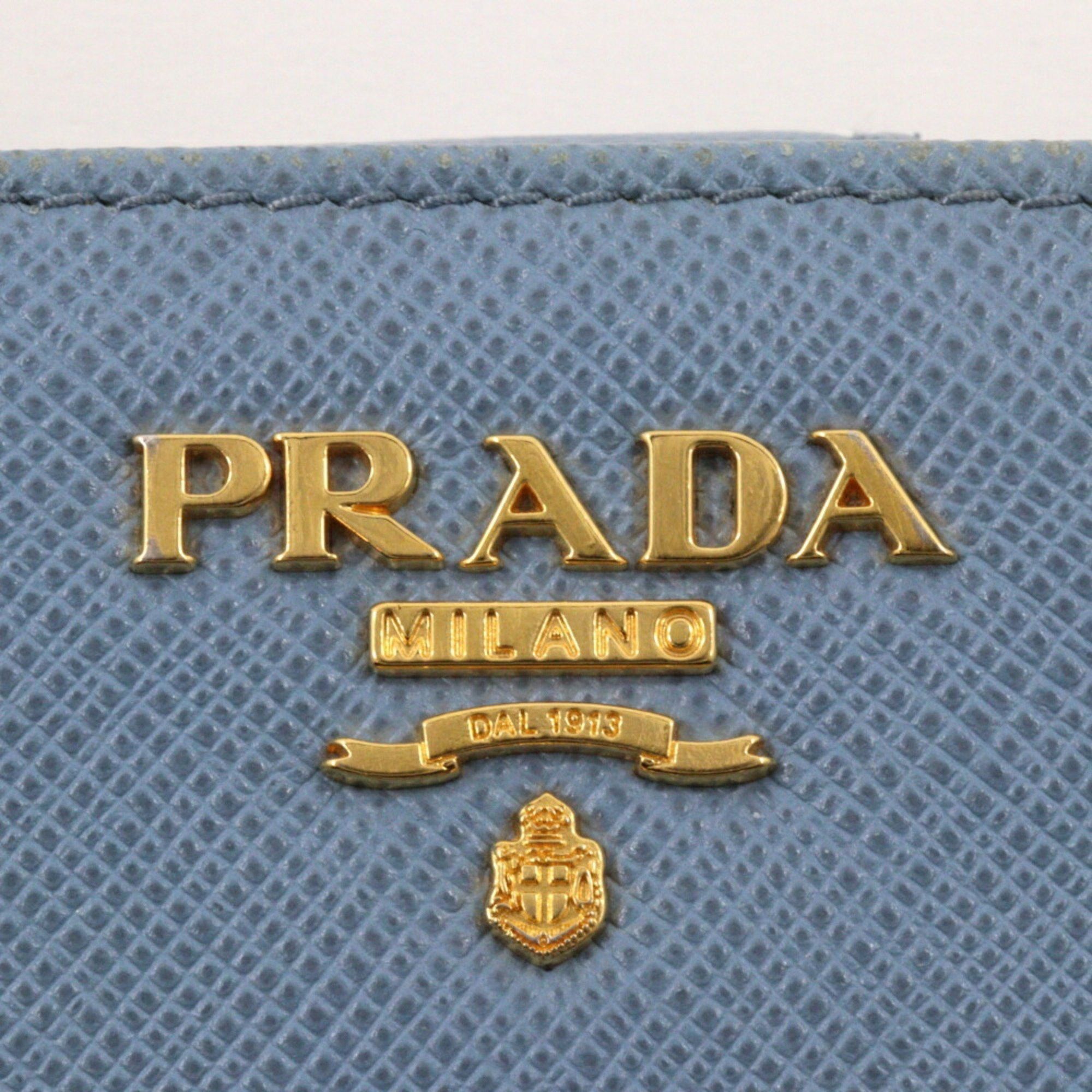 Prada PRADA Bi-fold wallet Saffiano ASTRALE light blue snap button for women Size ONE SIZE - 8 Thumbnail