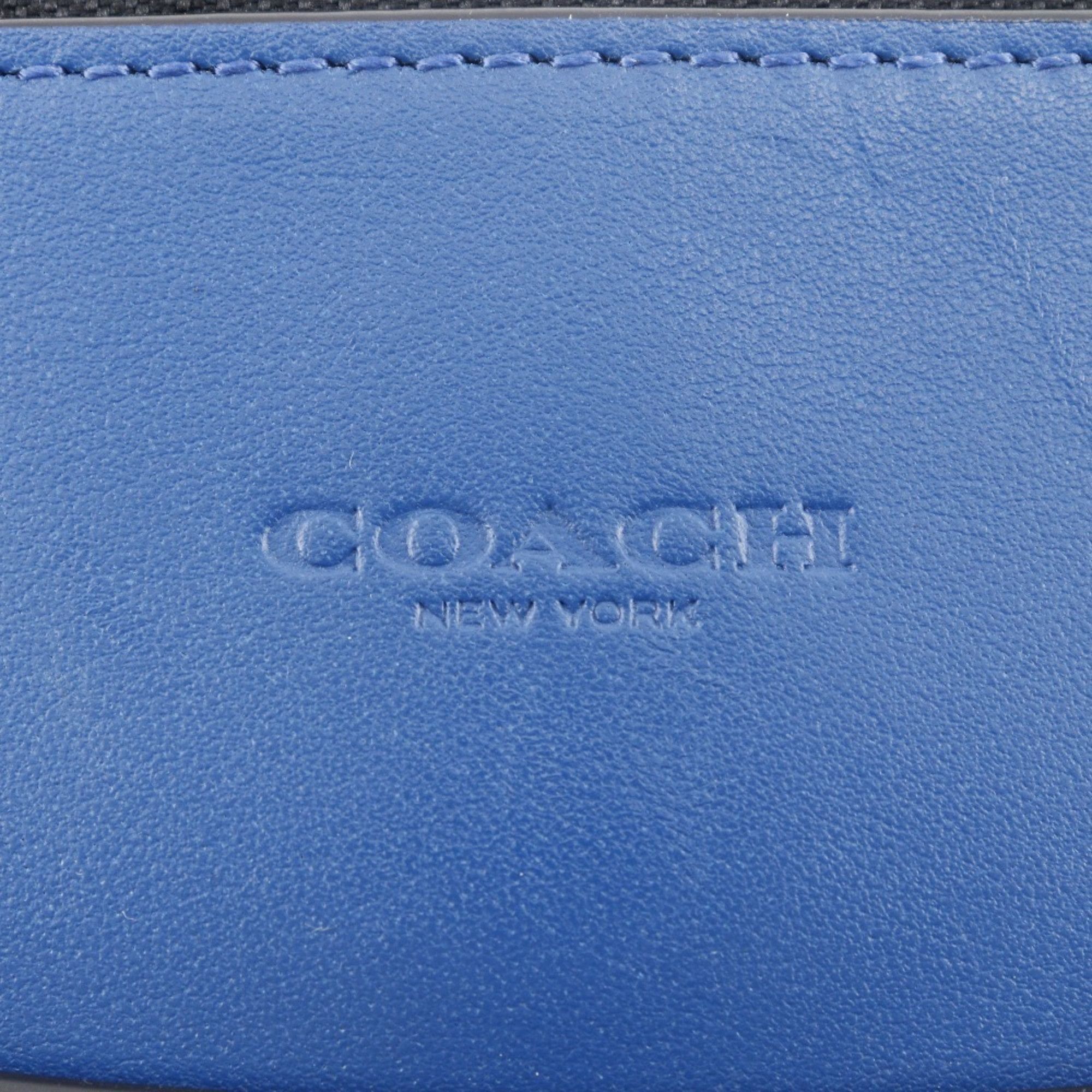 Coach COACH Tablet Case Clutch Bag Punching Leather Blue A5 Double Unisex Size ONE SIZE - 10 Thumbnail