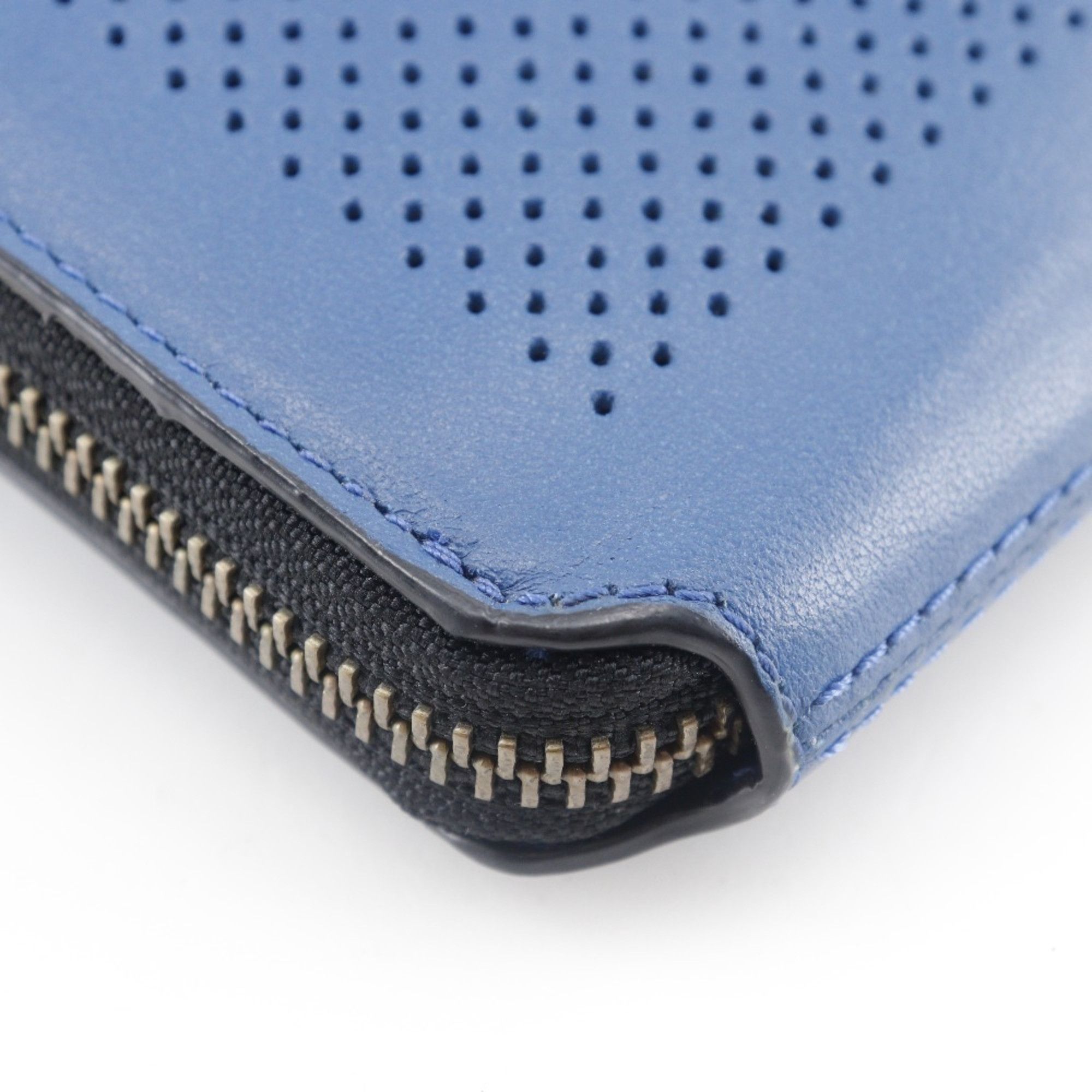 Coach COACH Tablet Case Clutch Bag Punching Leather Blue A5 Double Unisex Size ONE SIZE - 4 Thumbnail