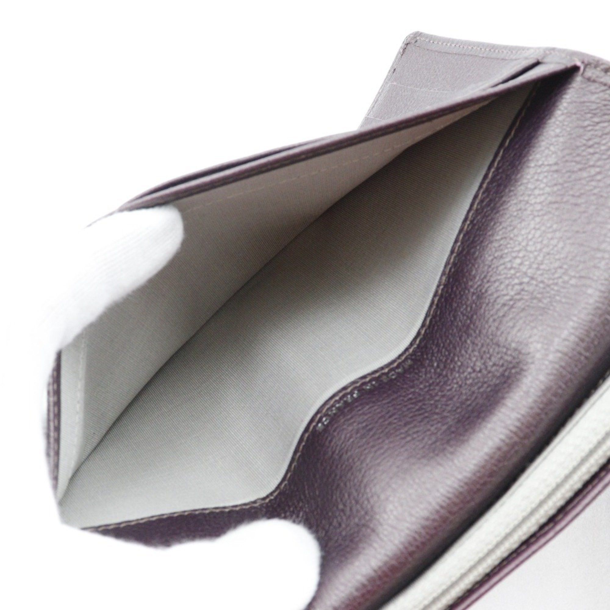 Chanel CHANEL Camellia COCO Mark Long Wallet Leather Metallic Purple Women's Size ONE SIZE - 8 Thumbnail