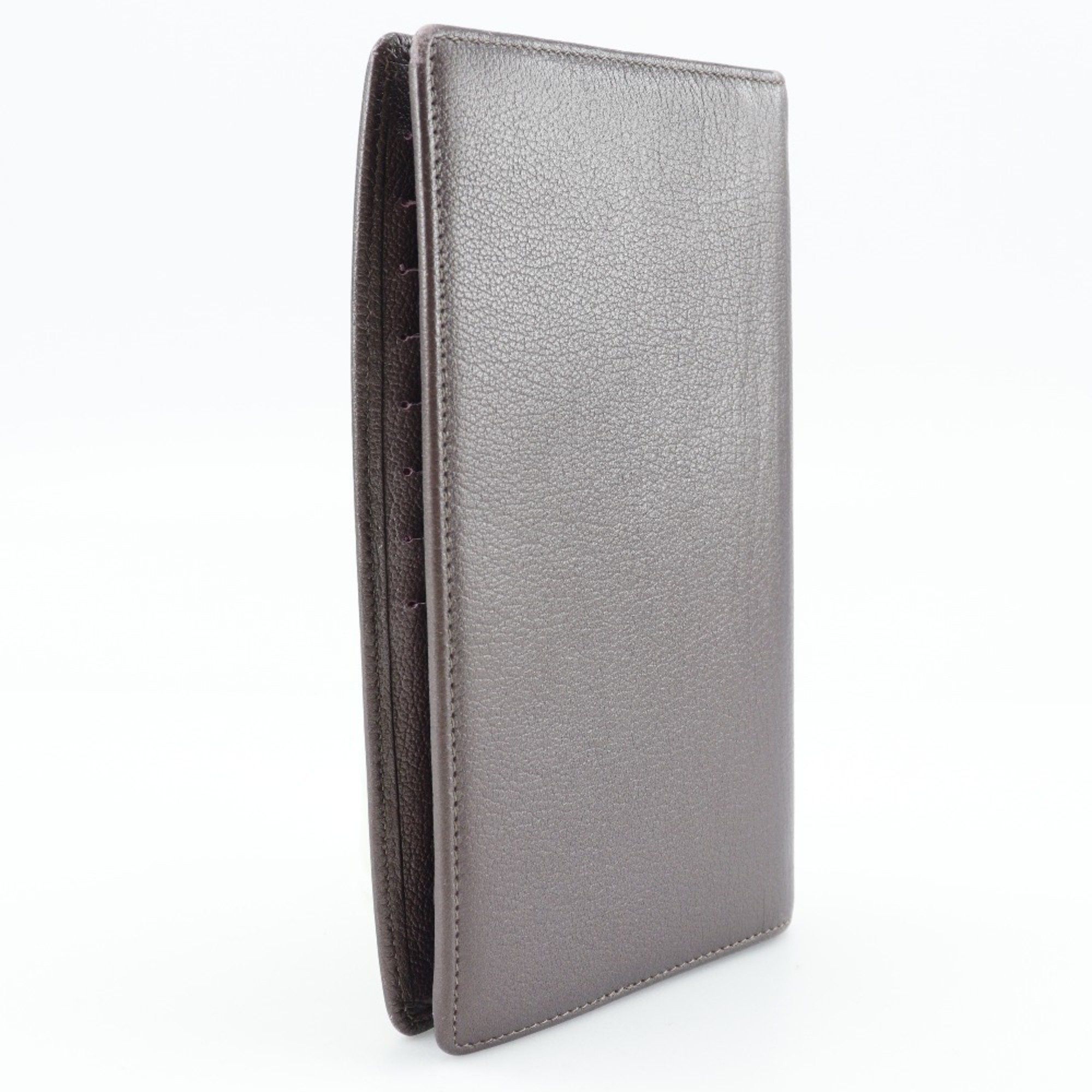 Chanel CHANEL Camellia COCO Mark Long Wallet Leather Metallic Purple Women's Size ONE SIZE - 3 Thumbnail