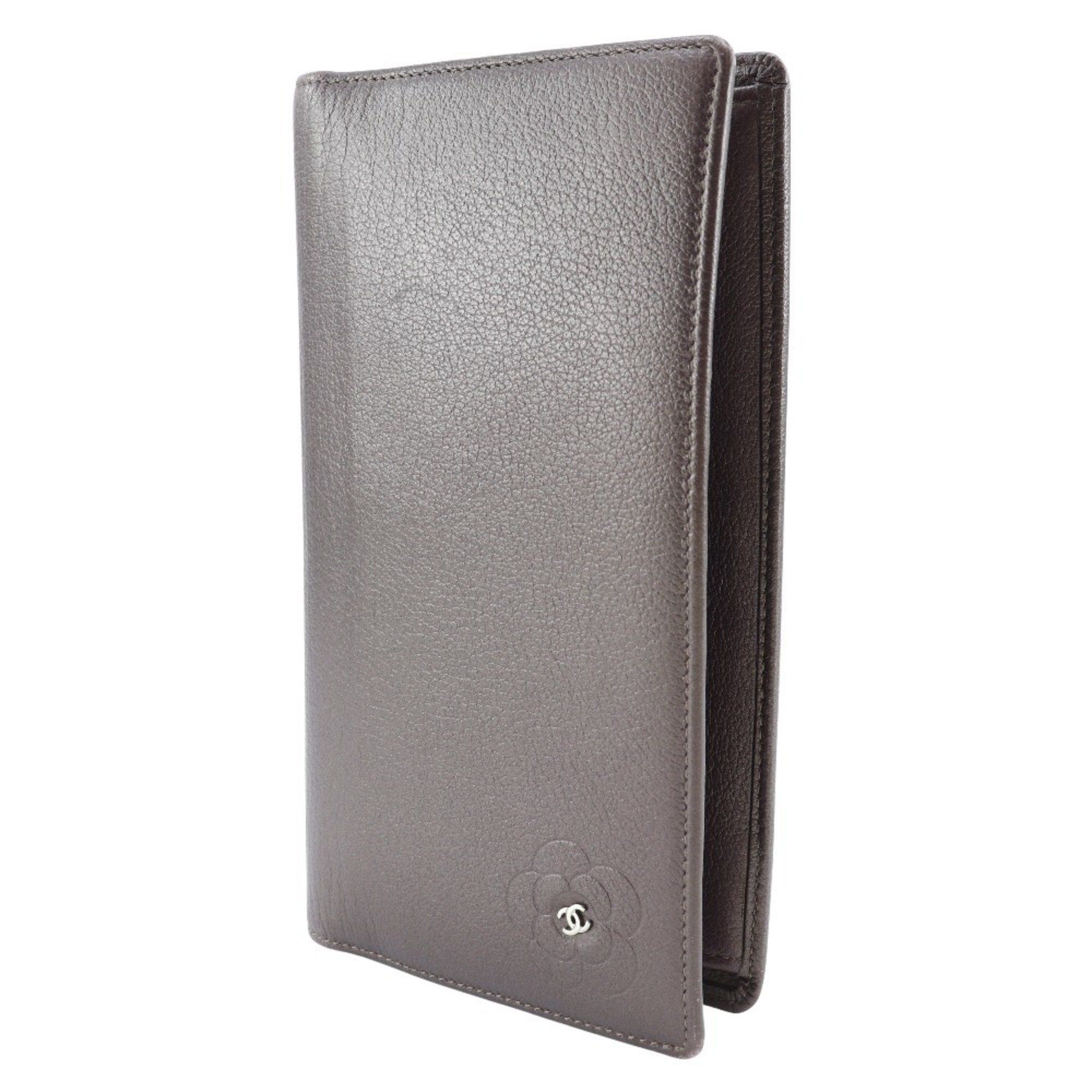 Chanel CHANEL Camellia COCO Mark Long Wallet Leather Metallic Purple Women's Size ONE SIZE - 2 Thumbnail